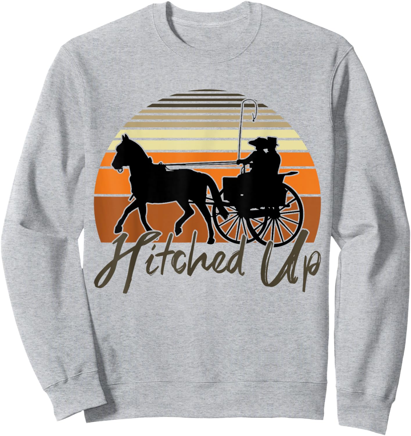 Fine Harness Horse Team Pleasure Driving Lifestyle Sweatshirt - Sweatshirt | Ash
