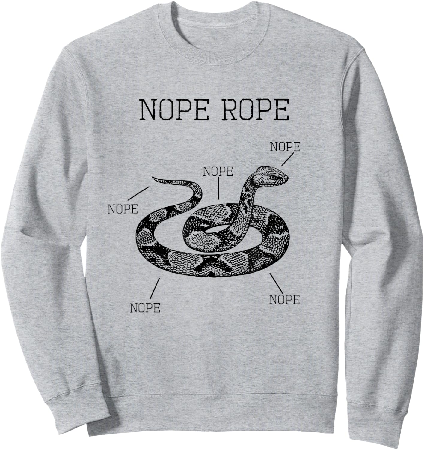 Nope Rope Snake Funny Animal Anatomy Cute Snek Meme Shirt Sweatshirt - Sweatshirt | Ash