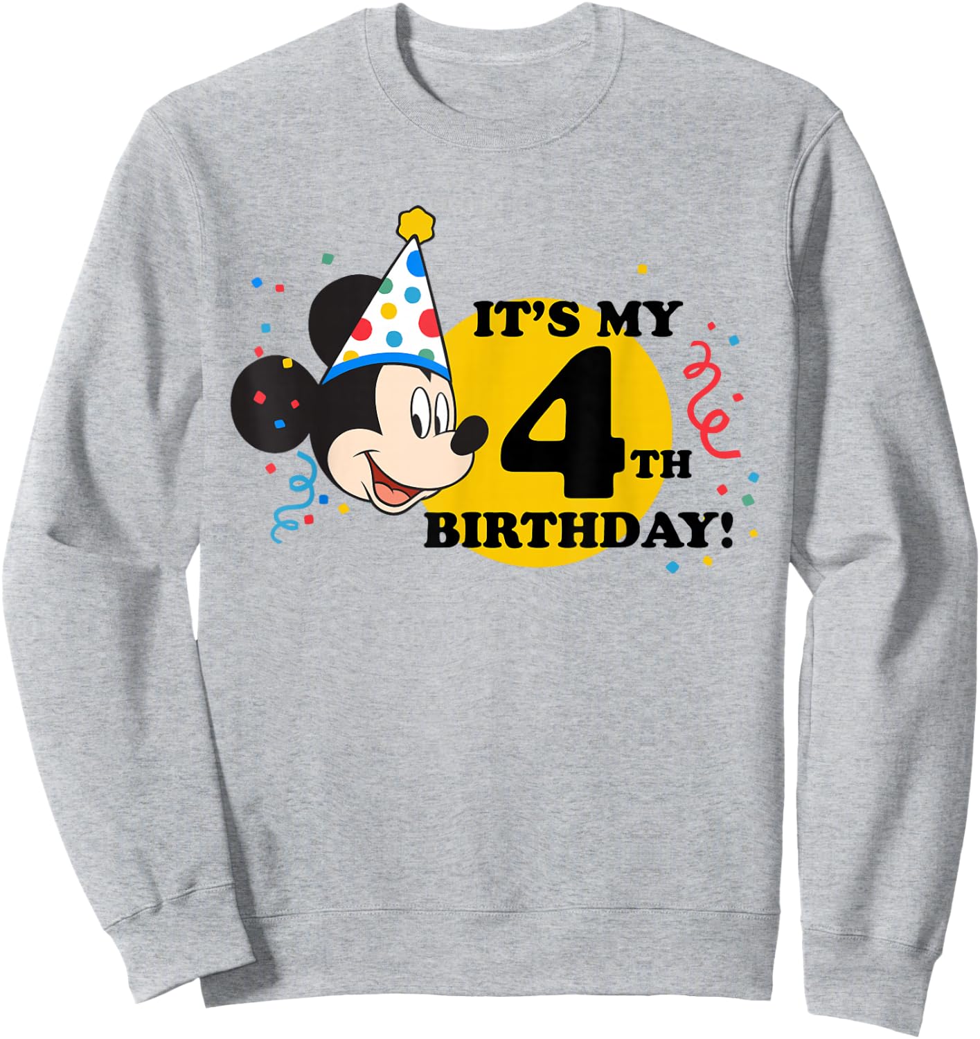 Disney Mickey Mouse 4th Birthday Sweatshirt - Sweatshirt | Ash