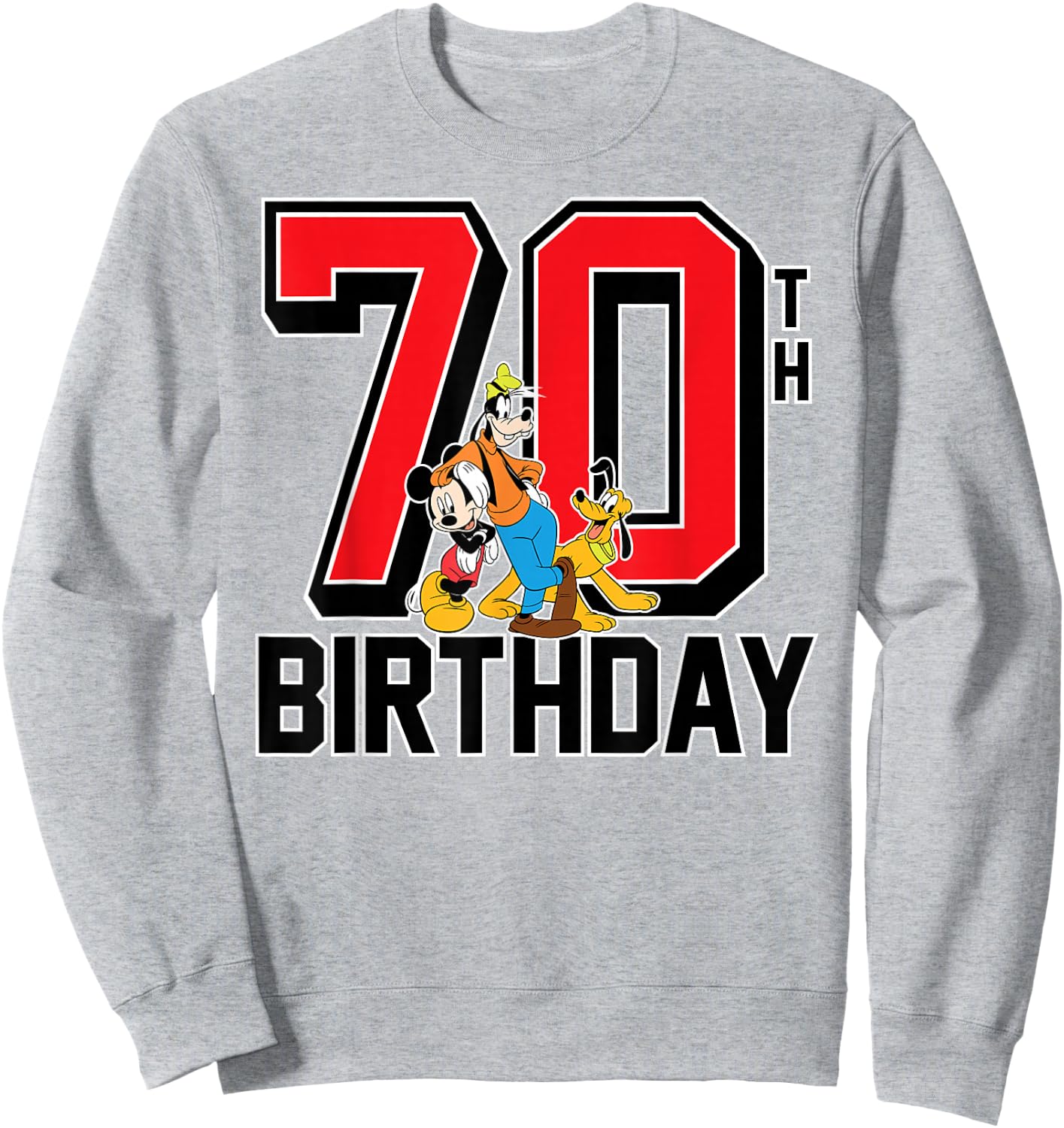 Mickey Mouse - Goofy Pluto 70th Birthday Sweatshirt - Sweatshirt | Ash