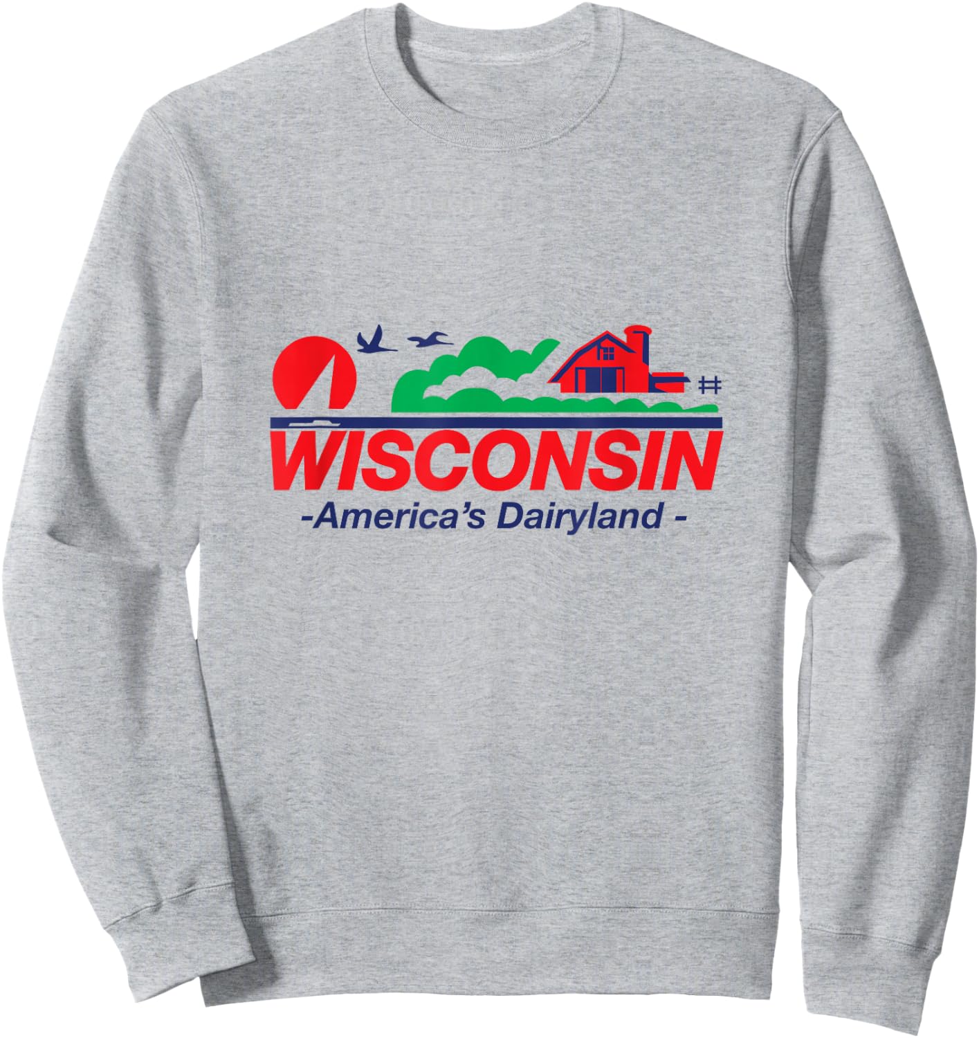 Wisconsin License Plate America's Dairyland Sweatshirt - Sweatshirt | Ash