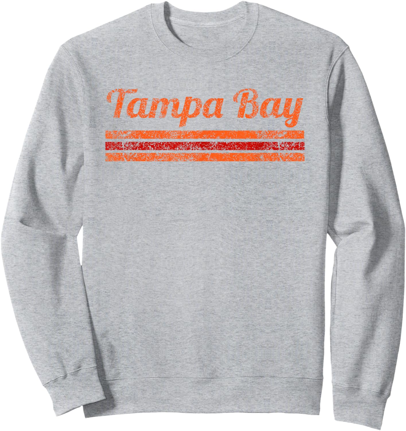 Tampa Bay Florida Retro Vintage Weathered Stripe Throwback Sweatshirt - Sweatshirt | Ash
