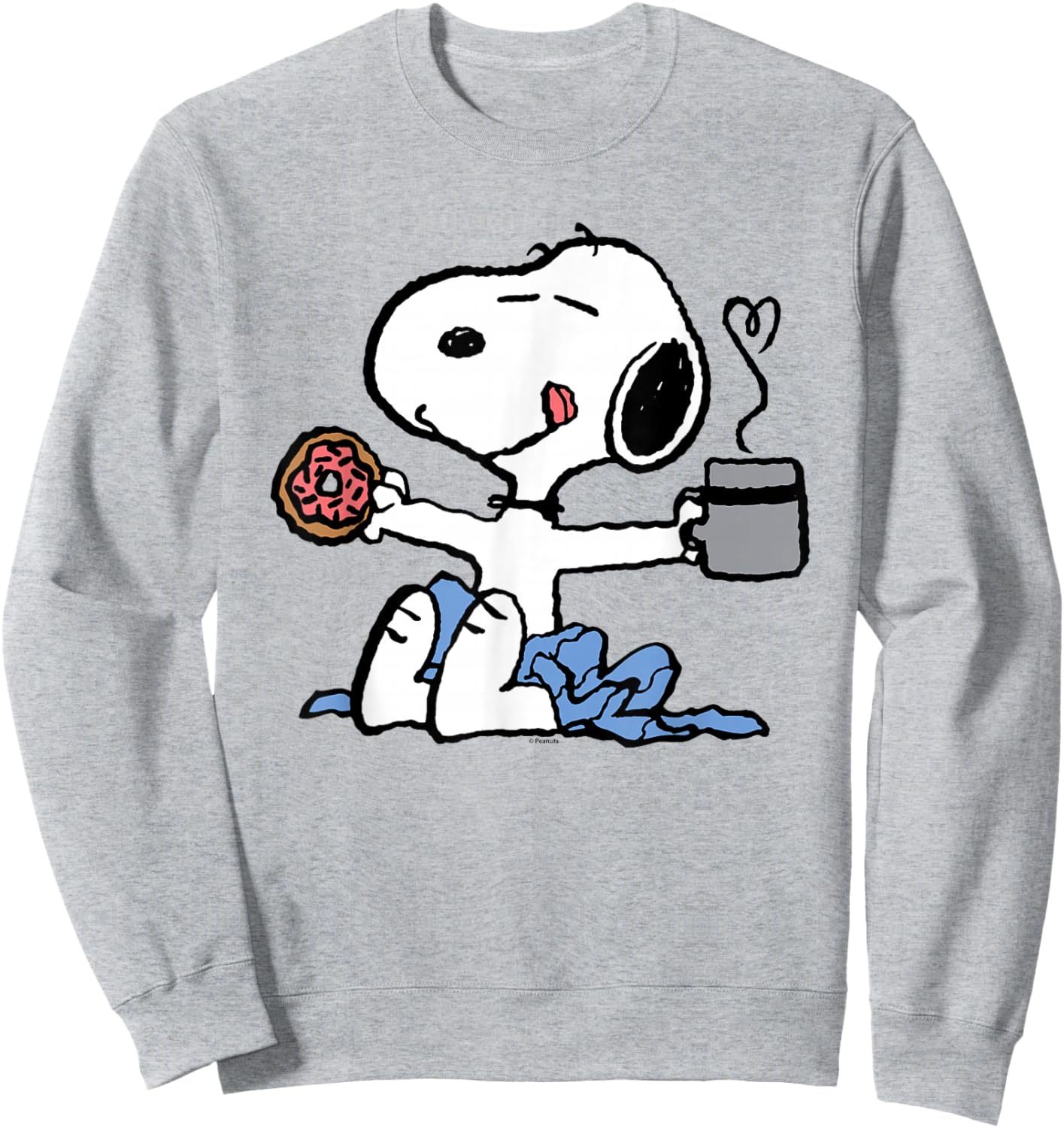 Peanuts - Donut Coffee Snoopy Sweatshirt - Sweatshirt | Ash