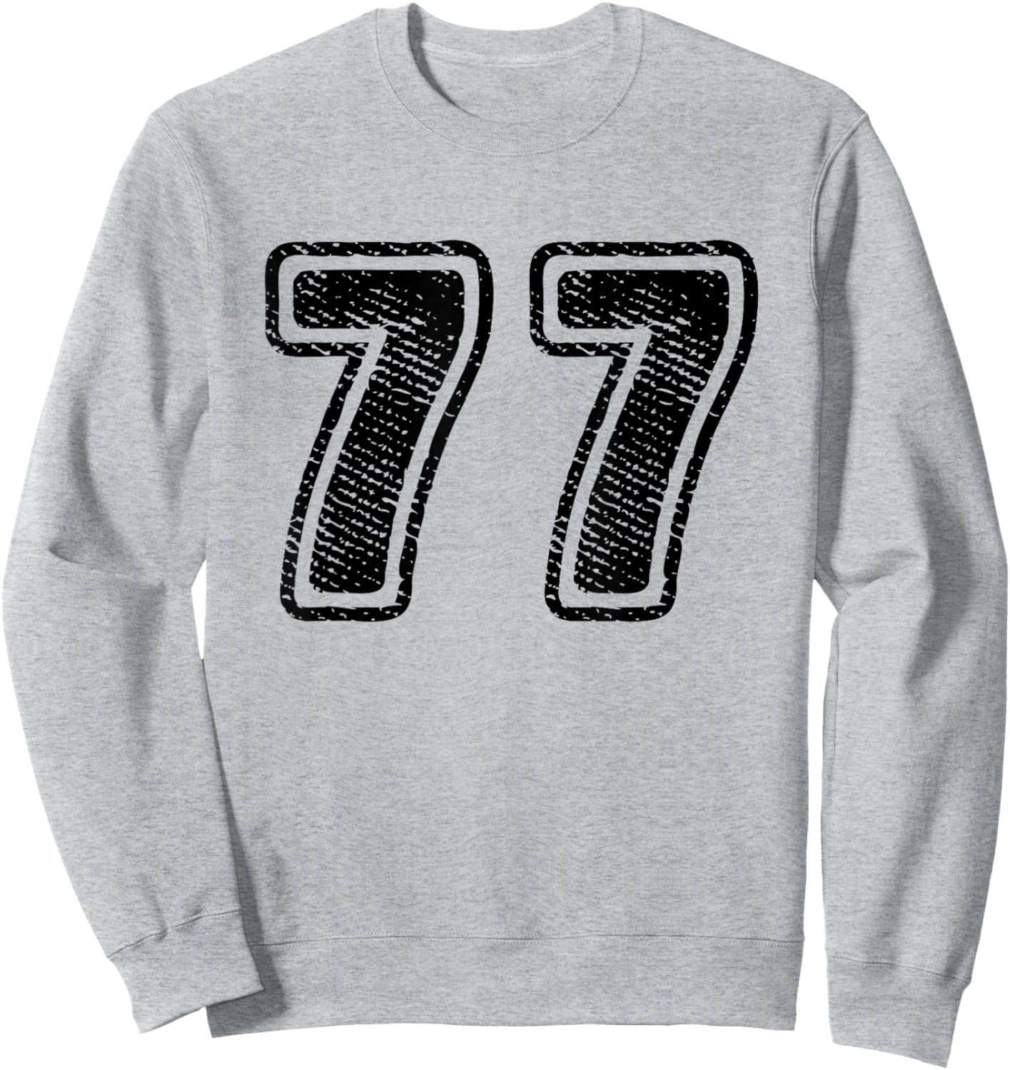Number 77 On Front Big Bold 77 Team Group Player Matching Sweatshirt - Sweatshirt | Ash