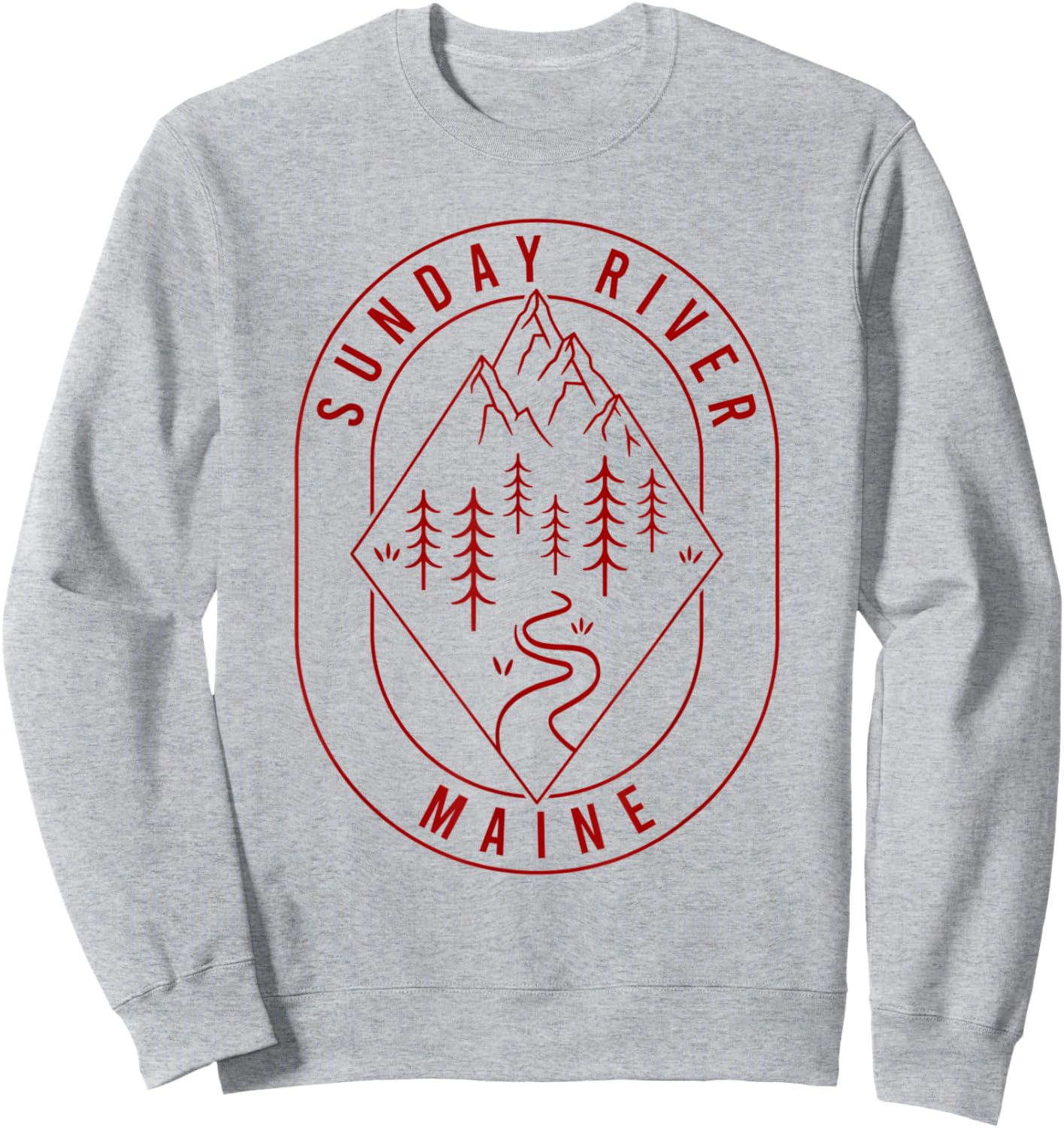 Sunday River Mountains Maine Hiking Outdoors Minimal Sweatshirt - Sweatshirt | Ash
