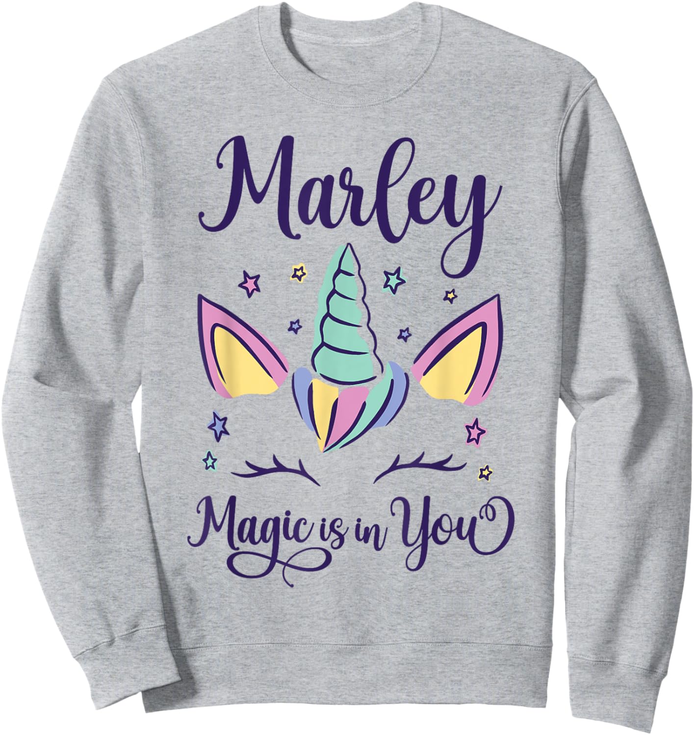 First Name Marley Personalized I Love Marley Sweatshirt - Sweatshirt | Ash