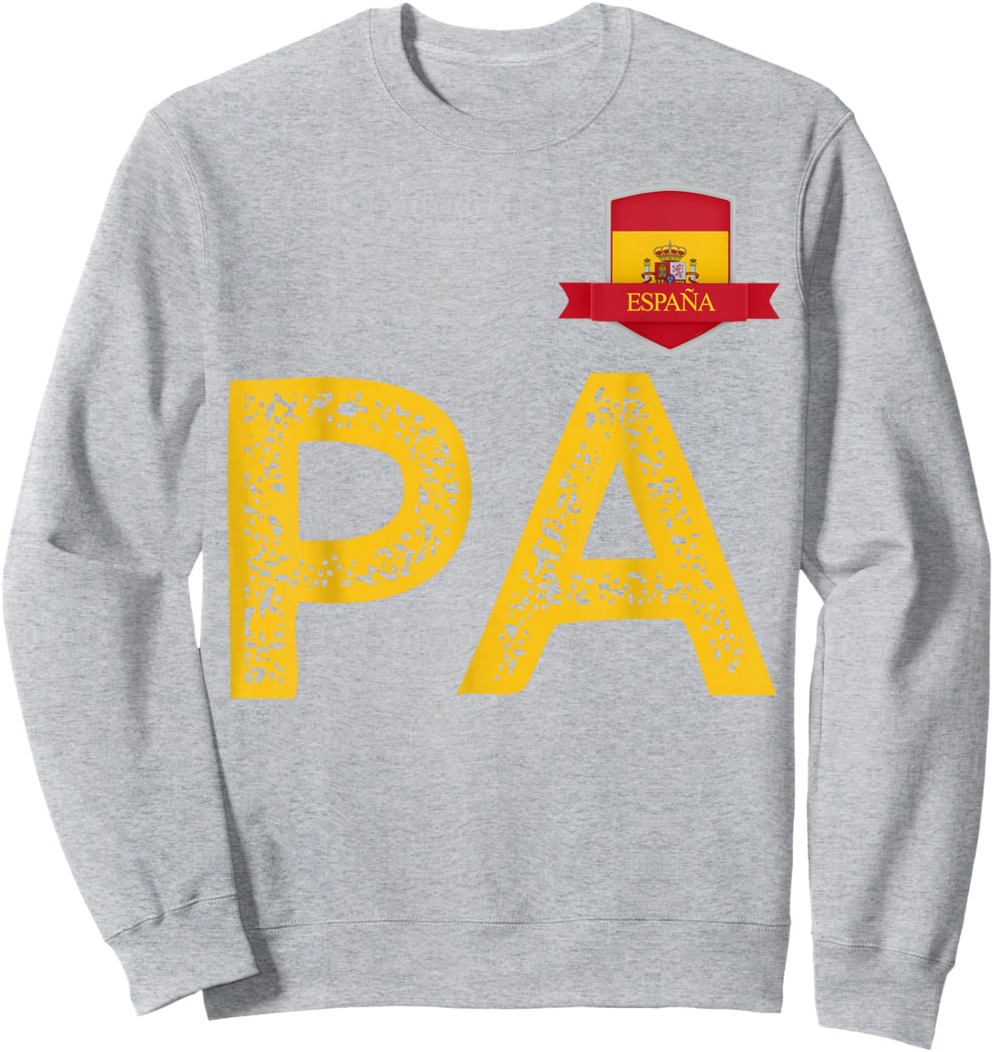 Spain España Human-Flag Letter P and A Spain España Sweatshirt - Sweatshirt | Ash