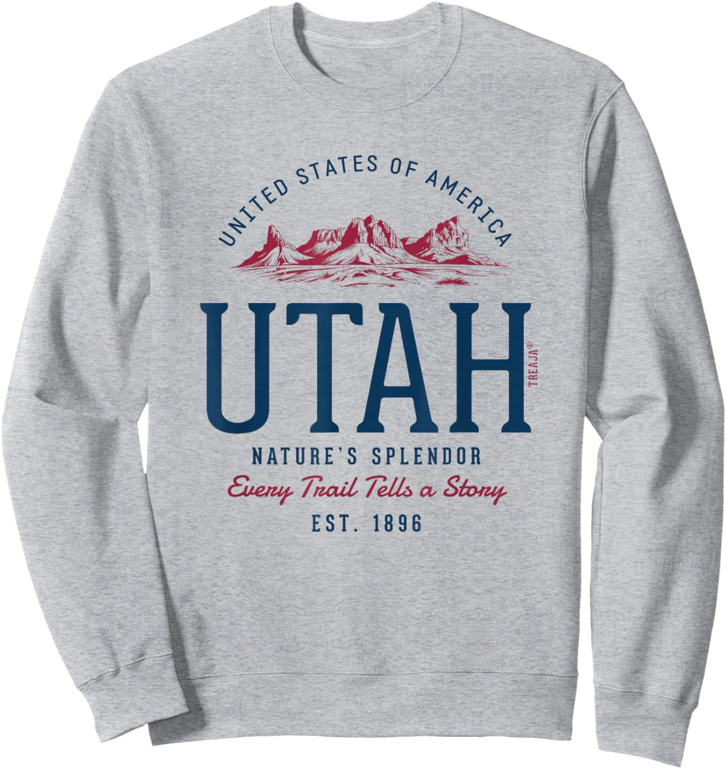 Vintage-Looking Retro Styled Utah Sweatshirt - Sweatshirt | Ash
