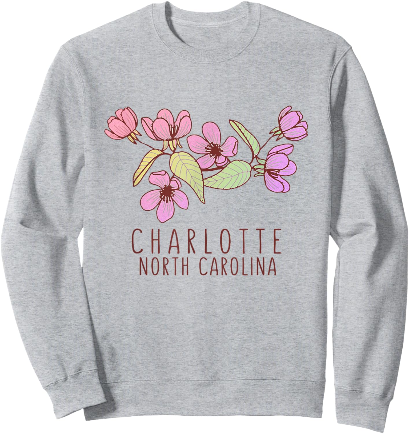Charlotte North Carolina Wildflowers - Charlotte NC Sweatshirt - Sweatshirt | Ash