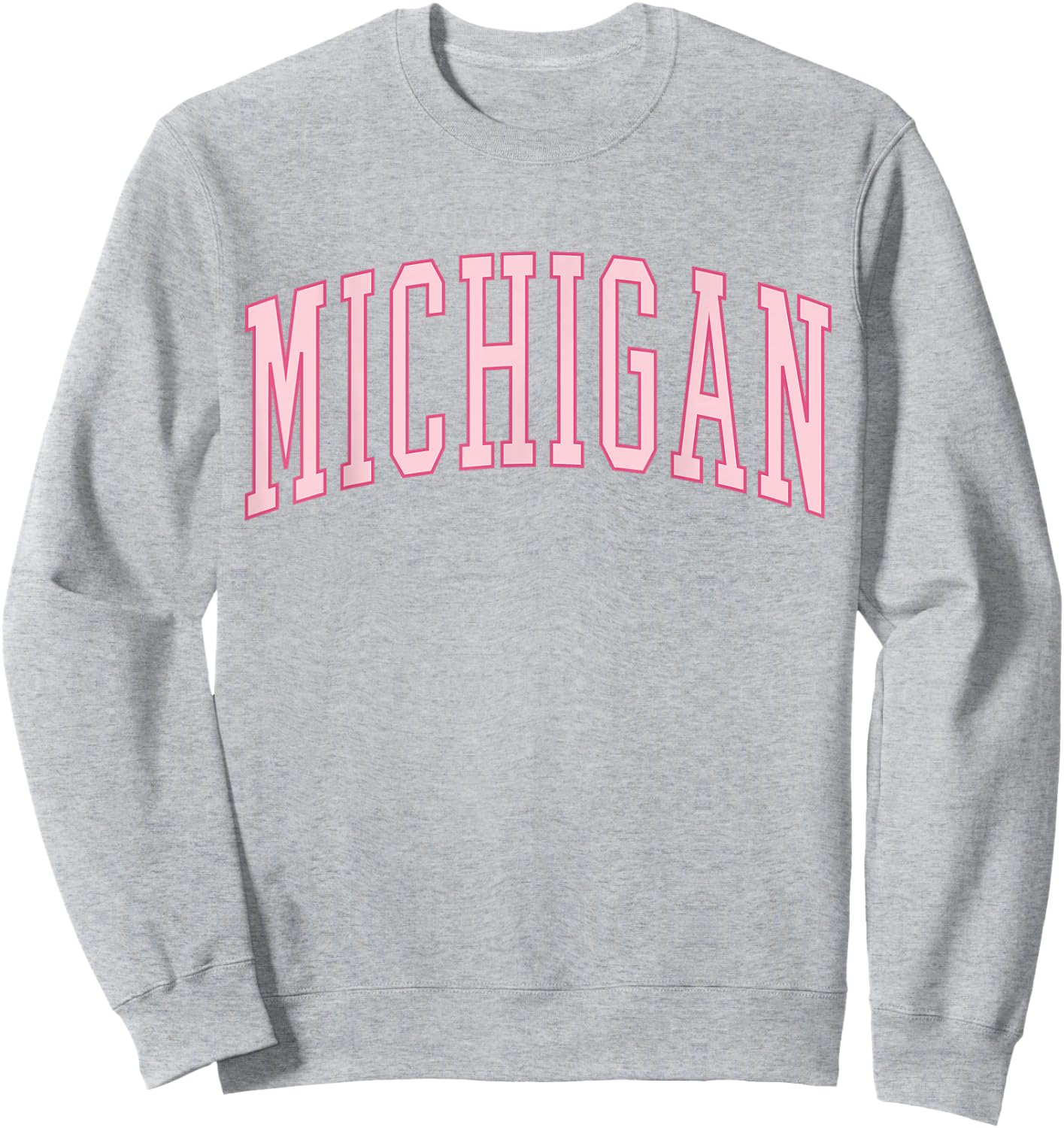 Preppy Varsity Pink Michigan Sweatshirt - Sweatshirt | Ash