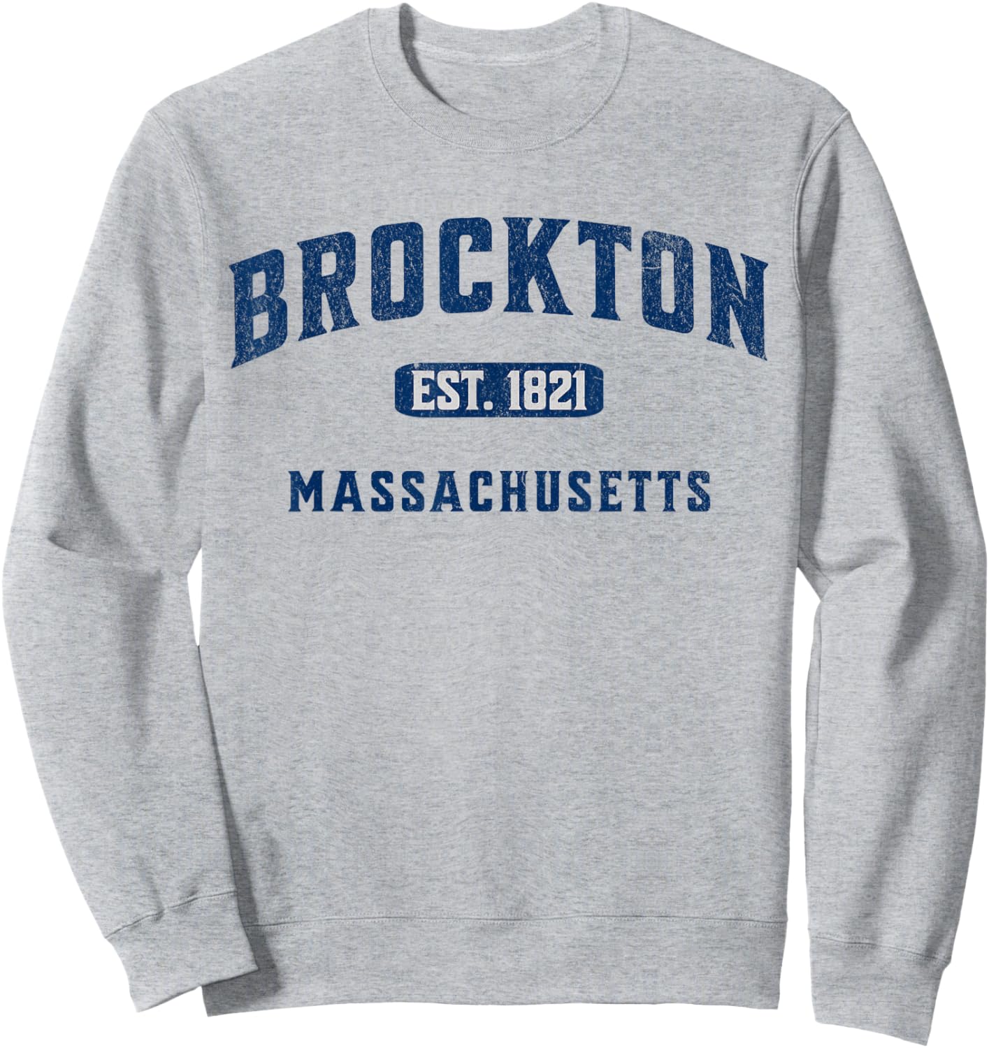 Vintage Athletic MA Souvenir Visit Brockton Massachusetts Sweatshirt - Sweatshirt | Ash