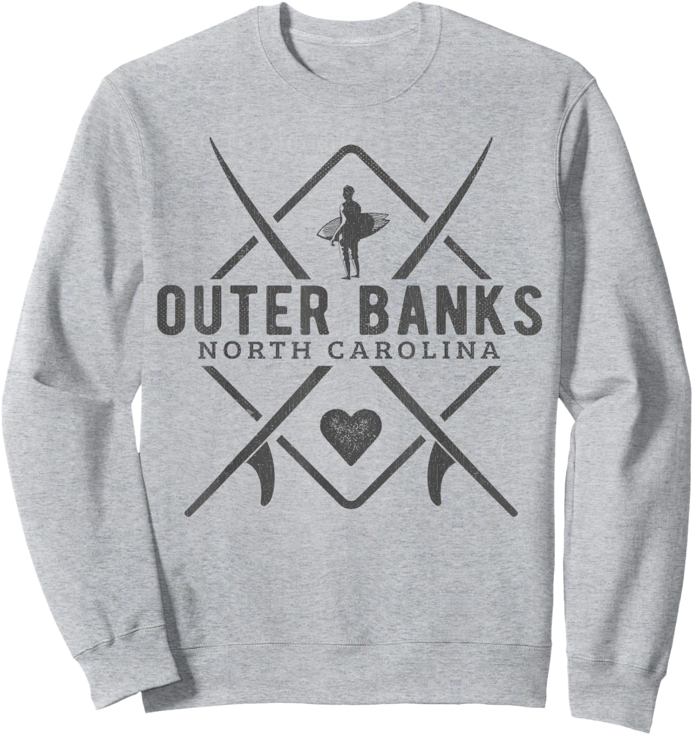 Outer Banks North Carolina Surfing Souvenir Outer Banks Sweatshirt - Sweatshirt | Ash
