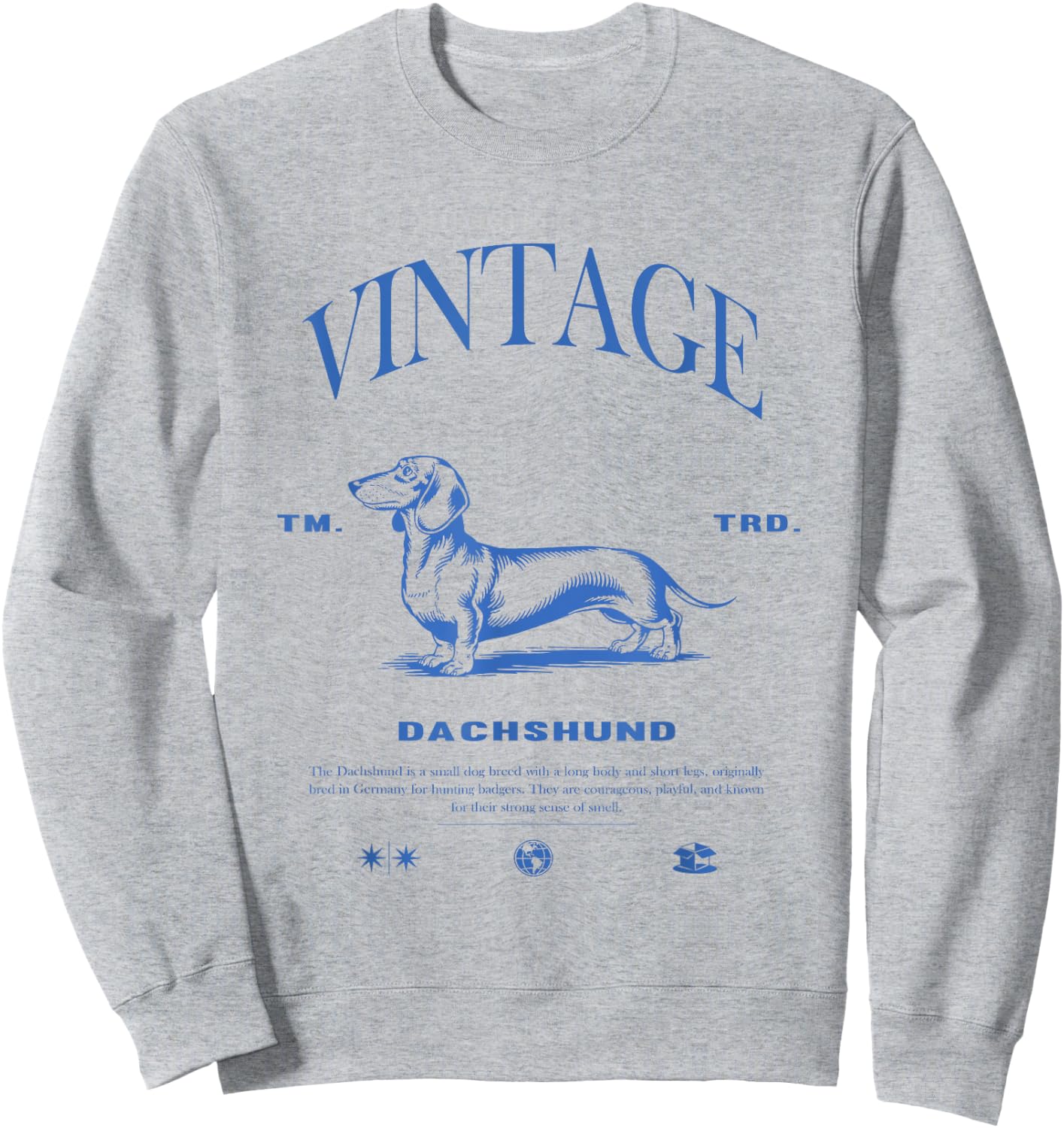 Dachshund Dog Vintage Sweatshirt - Sweatshirt | Ash