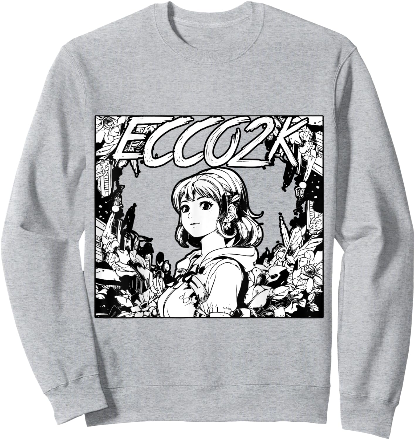Ecco2k Drain Gang Bladee Sweatshirt - Sweatshirt | Ash