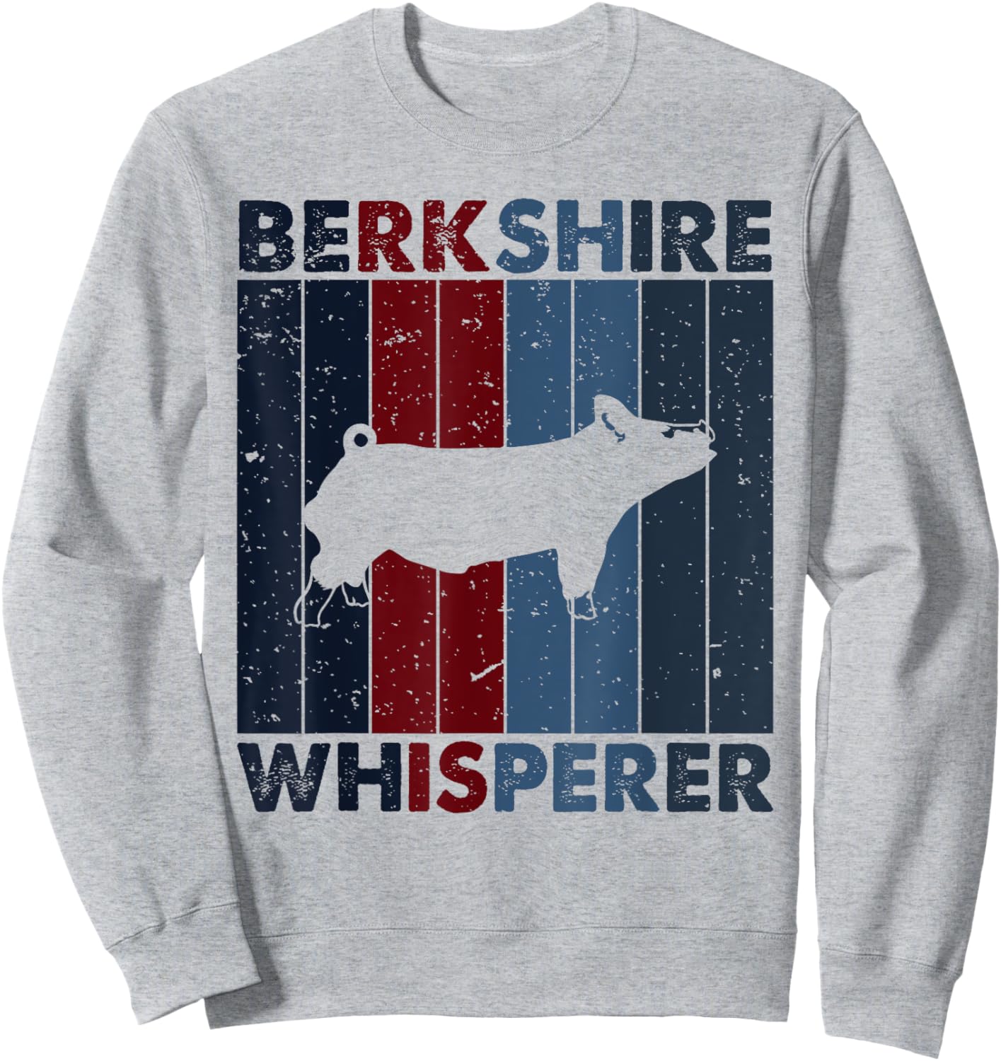 Pig Dad Mom Whisperer - Farmer Breeder Vintage Berkshire Sweatshirt - Sweatshirt | Ash