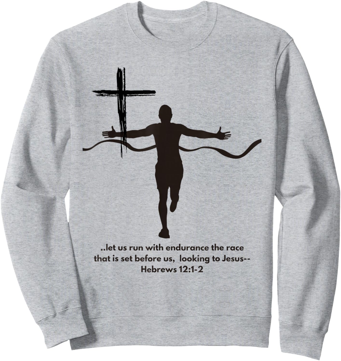 Faith and Running Marathon Jogging Cross Country Christian Sweatshirt - Sweatshirt | Ash