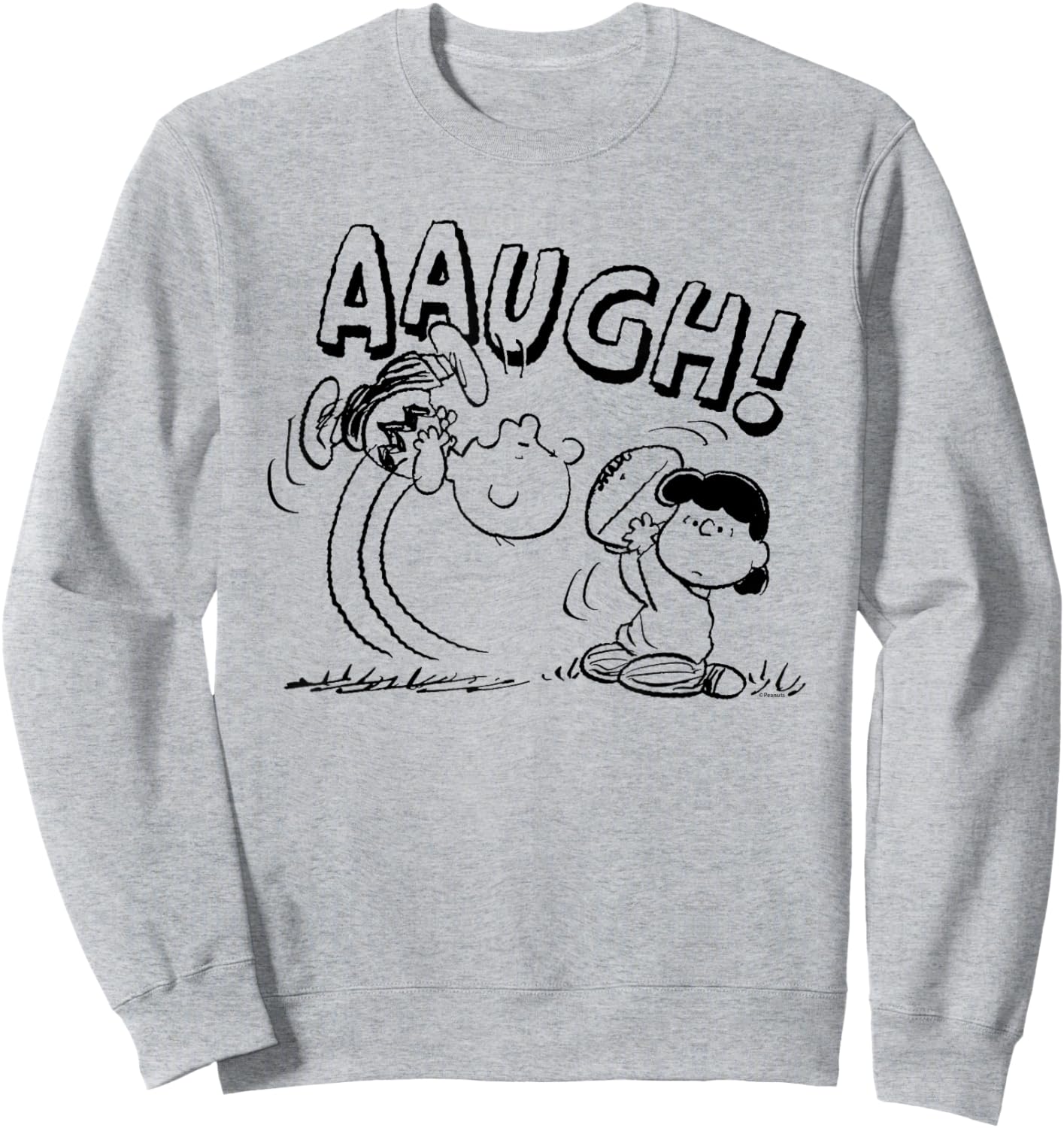 Peanuts - Charlie Brown Lucy Football Kick Aaugh Sweatshirt - Sweatshirt | Ash