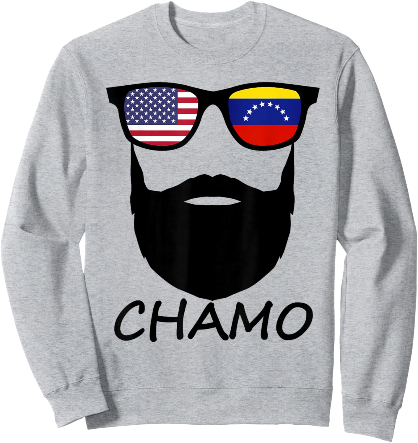 Half American Venezuelan Chamo USA Venezuela Flag Patriot Sweatshirt - Sweatshirt | Ash