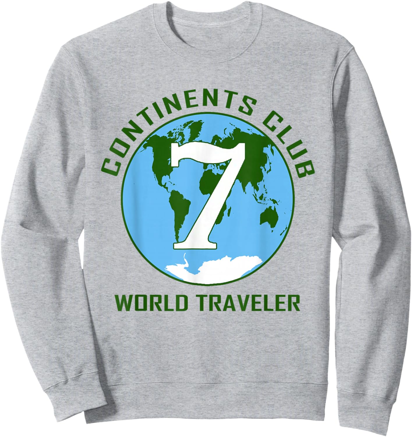 7 Continents World Traveler Club Sweatshirt - Sweatshirt | Ash