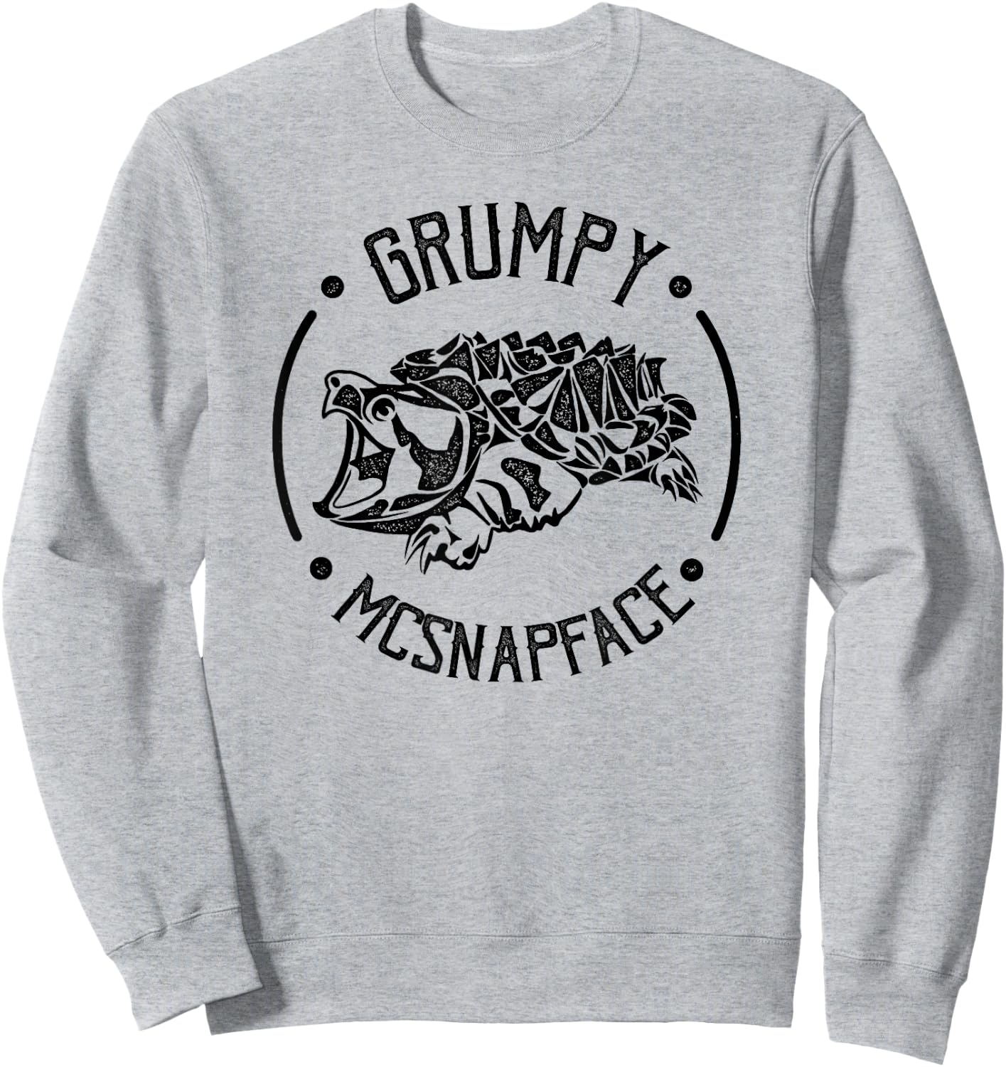 Grumpy McSnapface Funny Snapping Turtle Sweatshirt - Sweatshirt | Ash