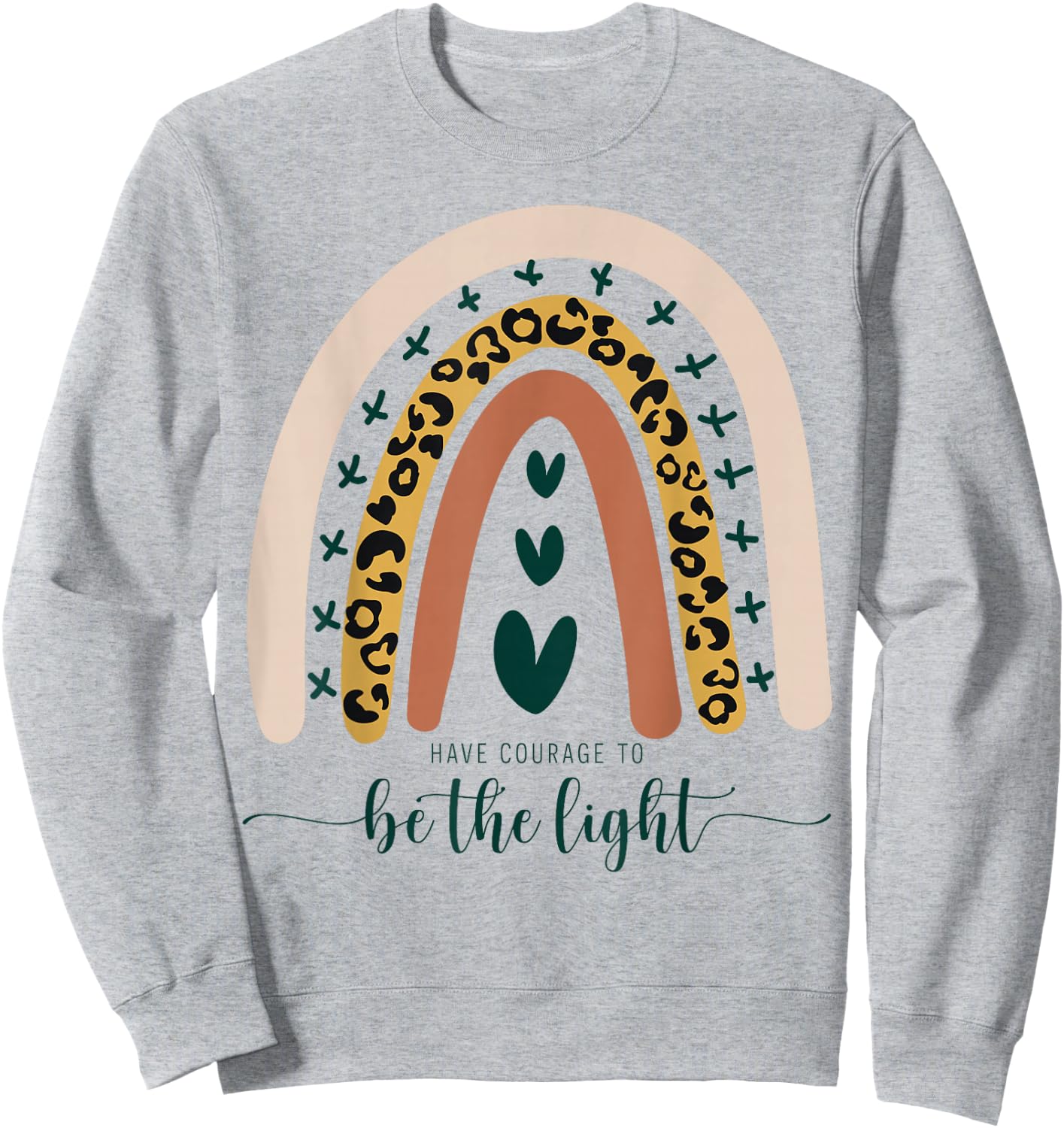 Be The Light Boho Rainbow Christian Scripture Religious Cute Small Sweatshirt - Sweatshirt | Ash