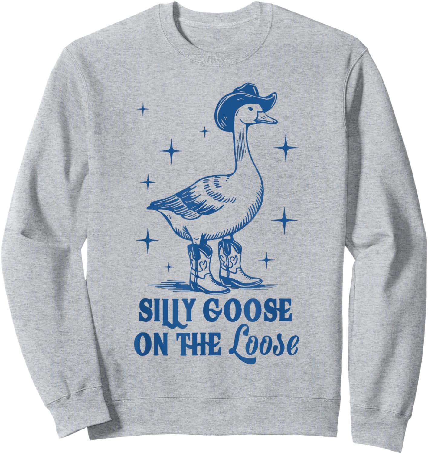 Funny Goose Cowgirl Graphic For Girl Women Sweatshirt - Sweatshirt | Ash