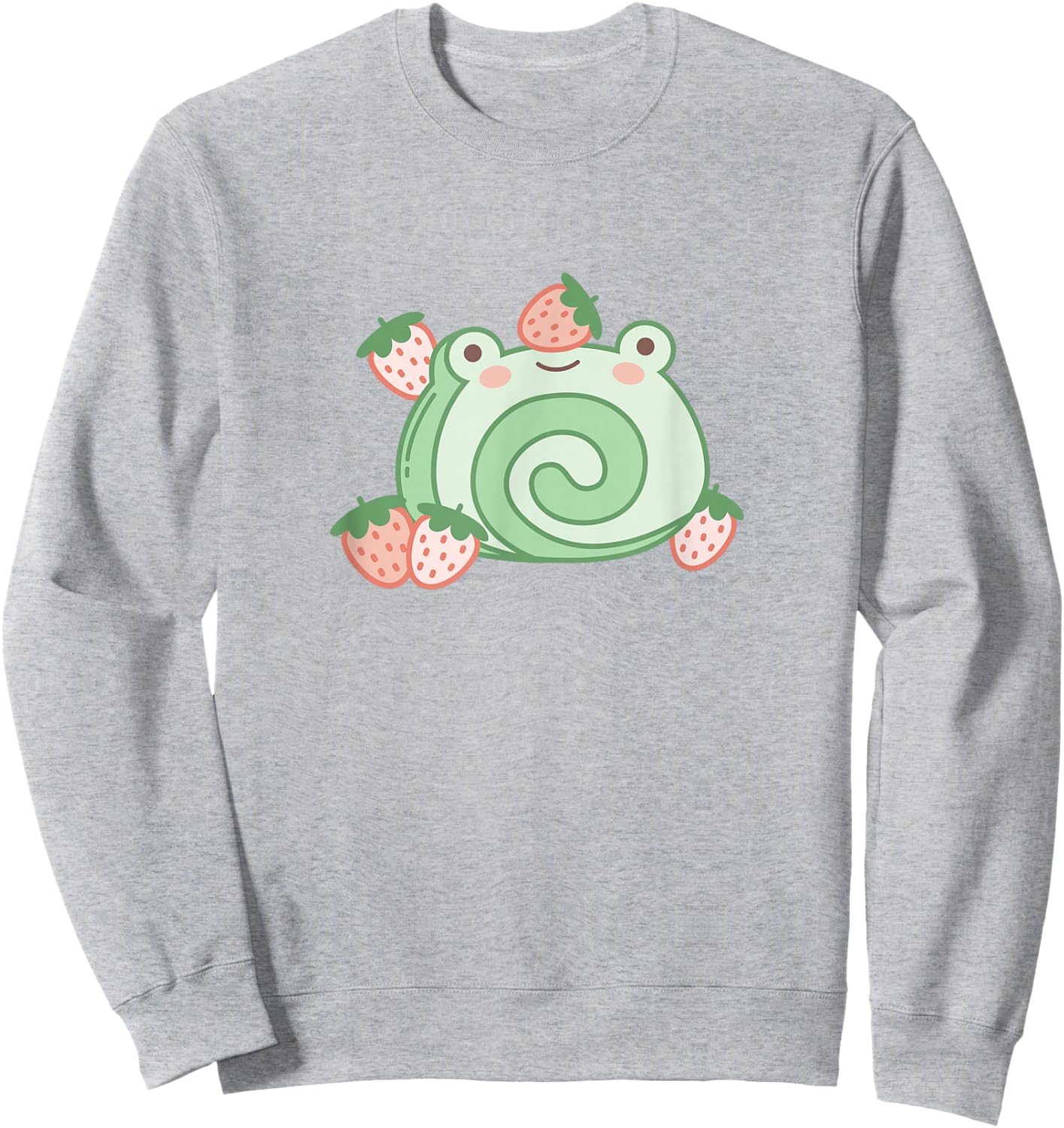 Cute Frog Strawberry Cake Kawaii Aesthetic Pink Sweatshirt - Sweatshirt | Ash