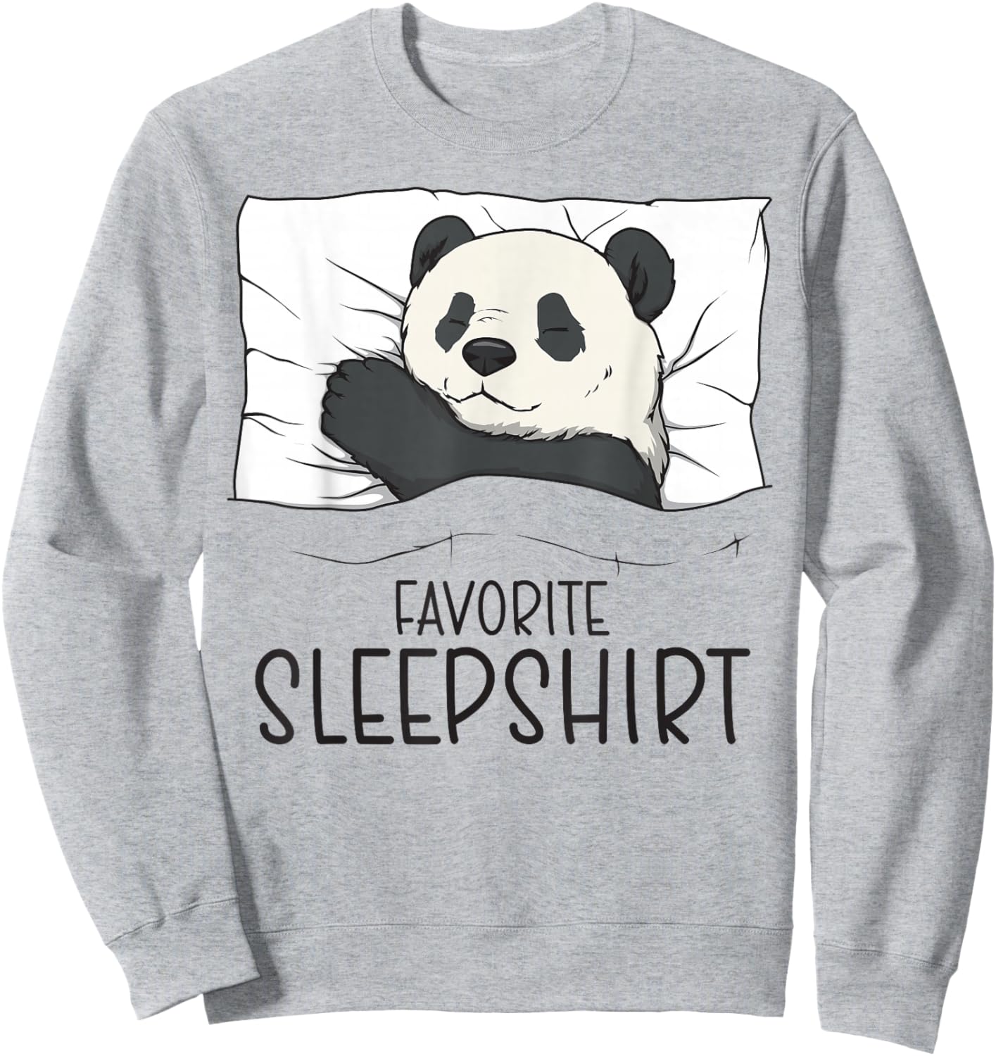 Favorite Sleepshirt With Napping Panda Pajama Sweatshirt - Sweatshirt | Ash