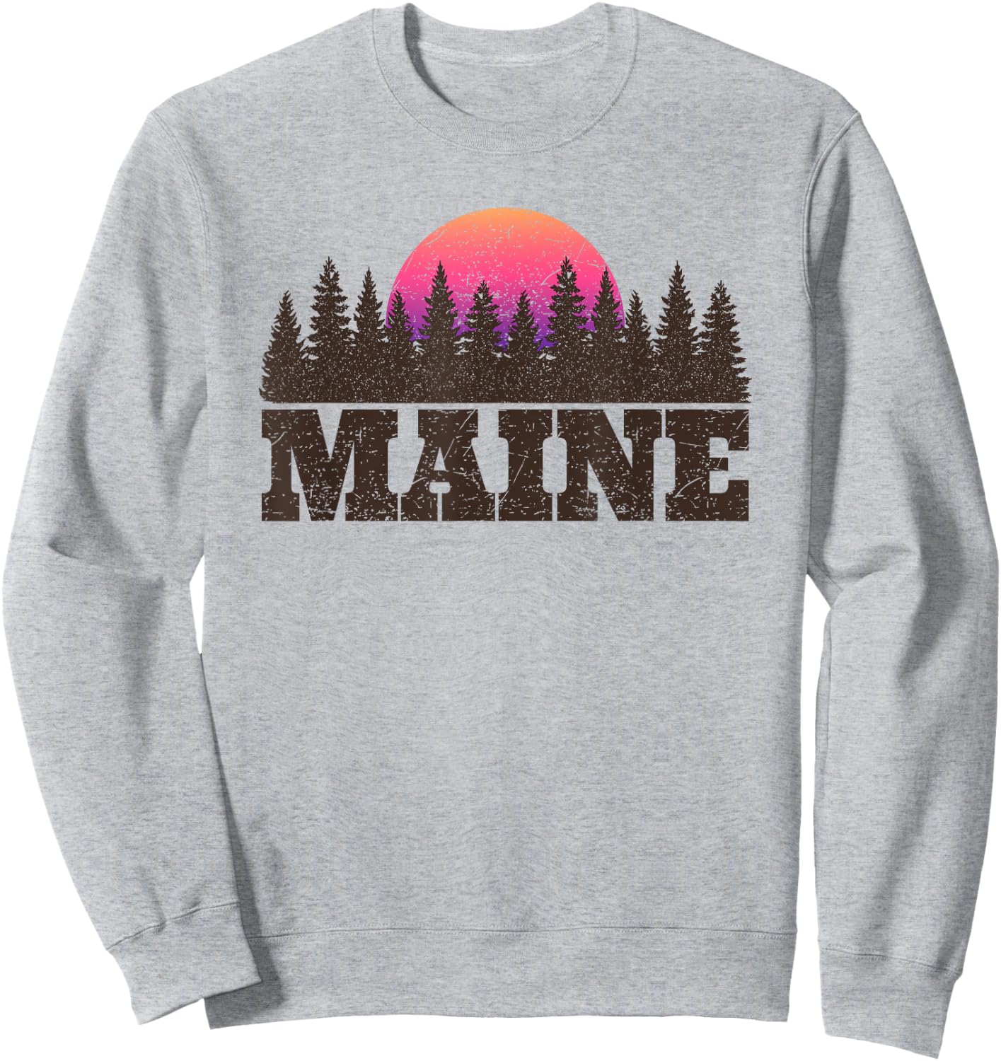 Maine MN Retro Vintage Shirt Gift Men Women Kids Sweatshirt - Sweatshirt | Ash