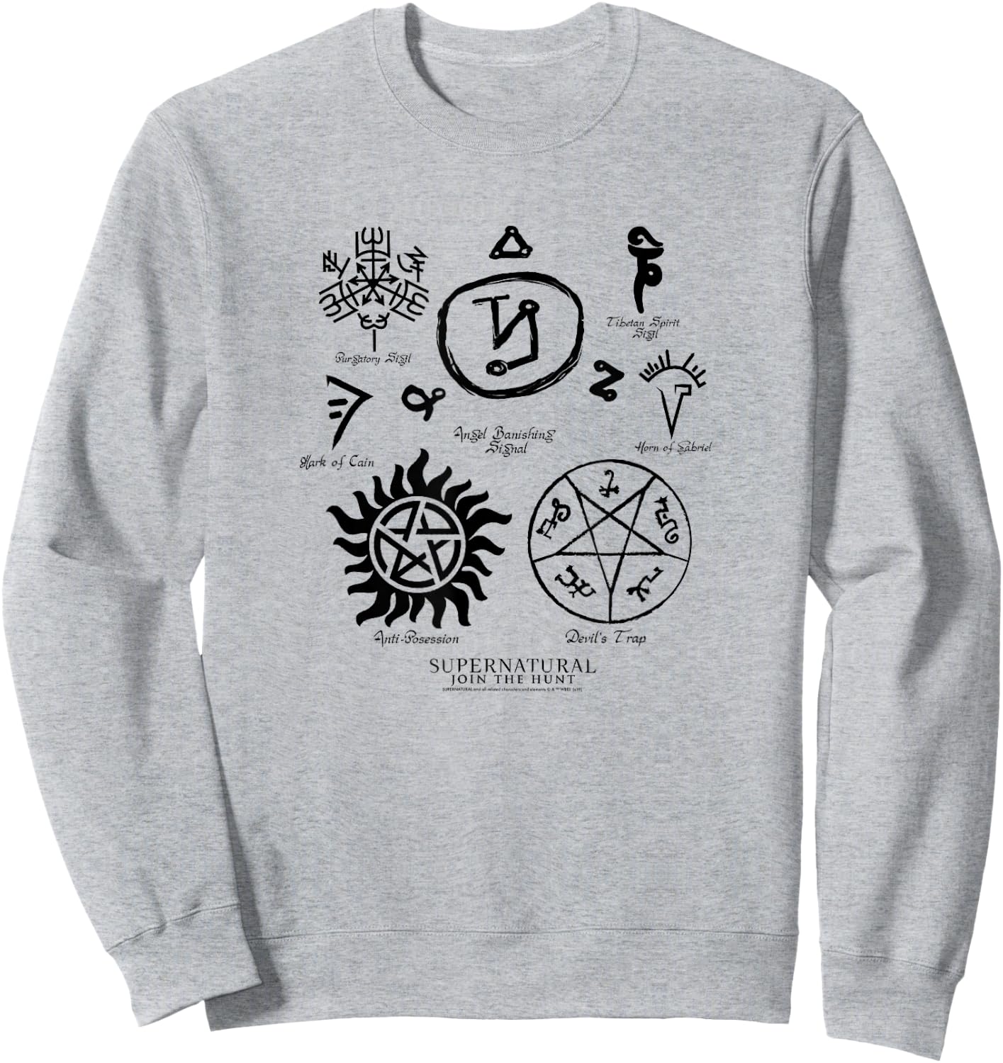 Supernatural Sigils and Symbols Sweatshirt - Sweatshirt | Ash
