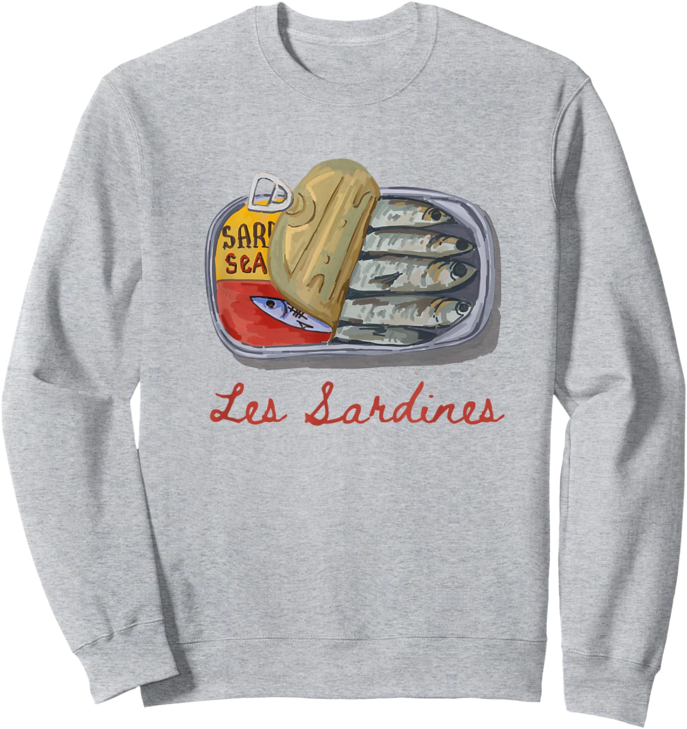 Les sardines fisherman aesthetic coastal sardine fish Sweatshirt - Sweatshirt | Ash