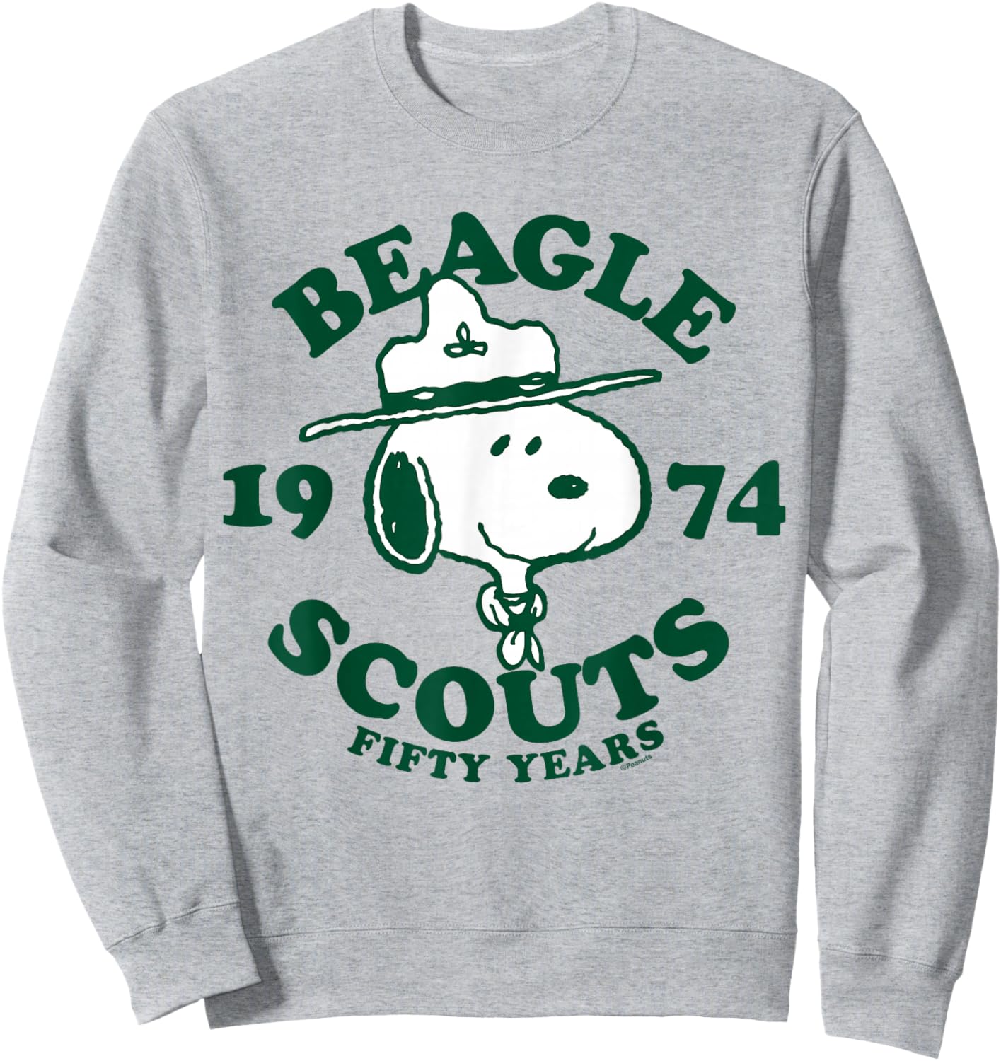 Peanuts - Snoopy Beagle Scout 50 Years 1974 Sweatshirt - Sweatshirt | Ash