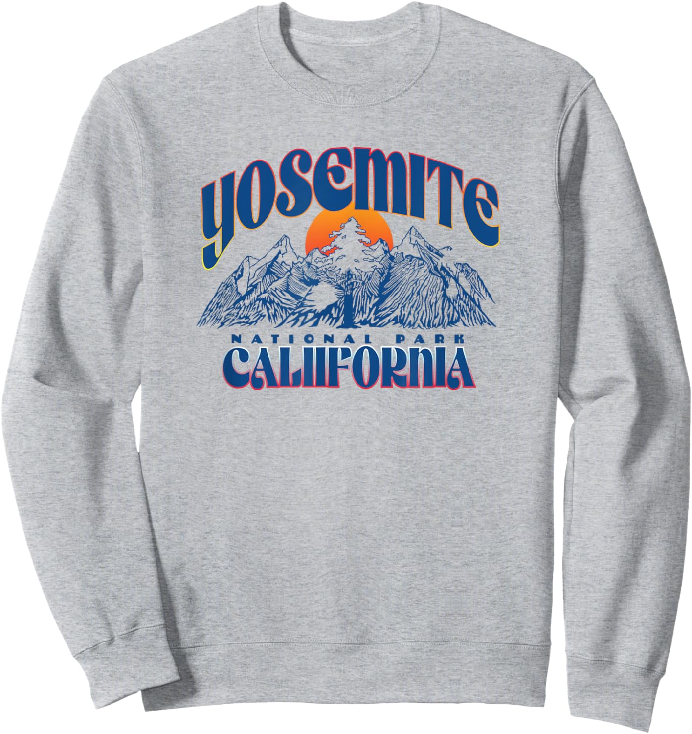 Yosemite National Park Retro Graphic Sweatshirt - Sweatshirt | Ash