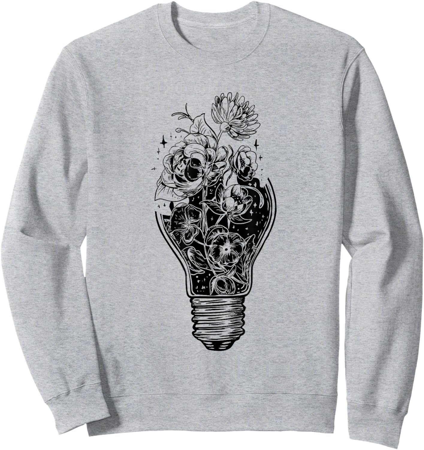 Flower Light Bulb of Power Tree Peace For Hippies Sweatshirt - Sweatshirt | Ash