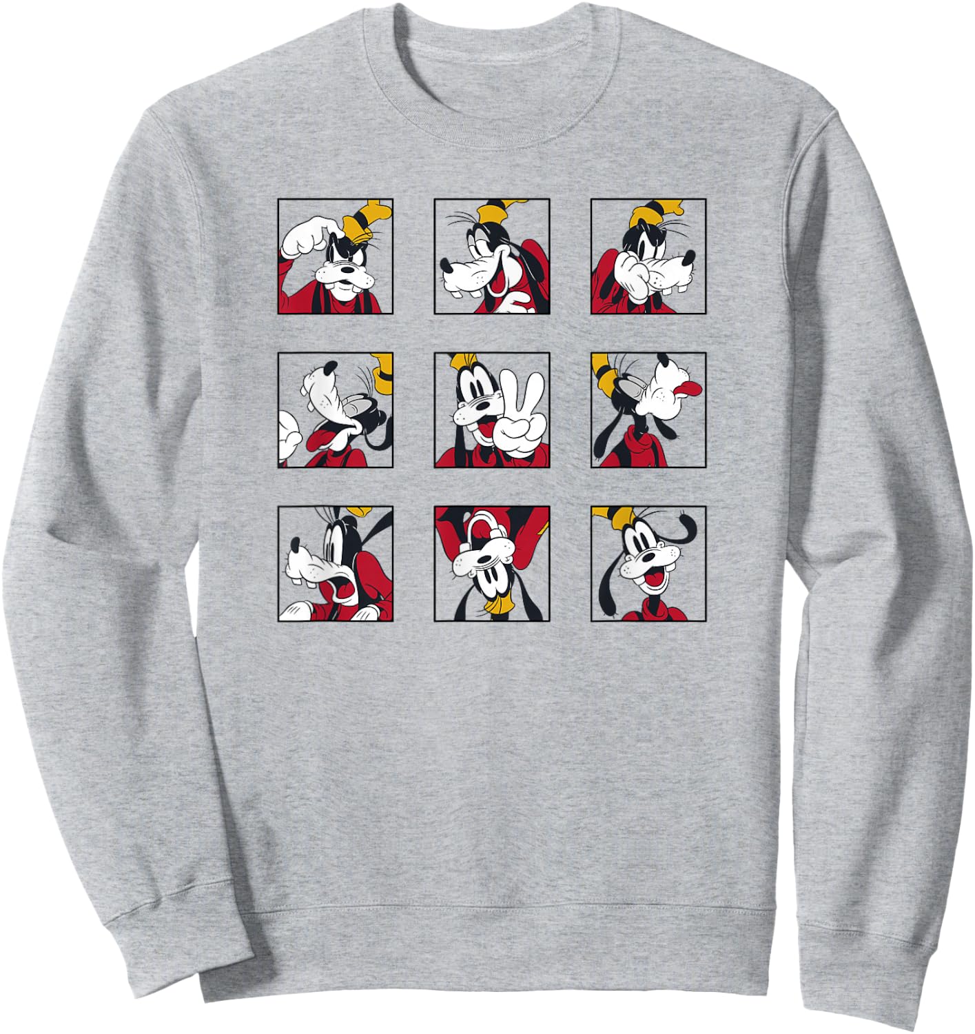 Disney Mickey And Friends Classic Goofy Expressions Box Up Sweatshirt - Sweatshirt | Ash