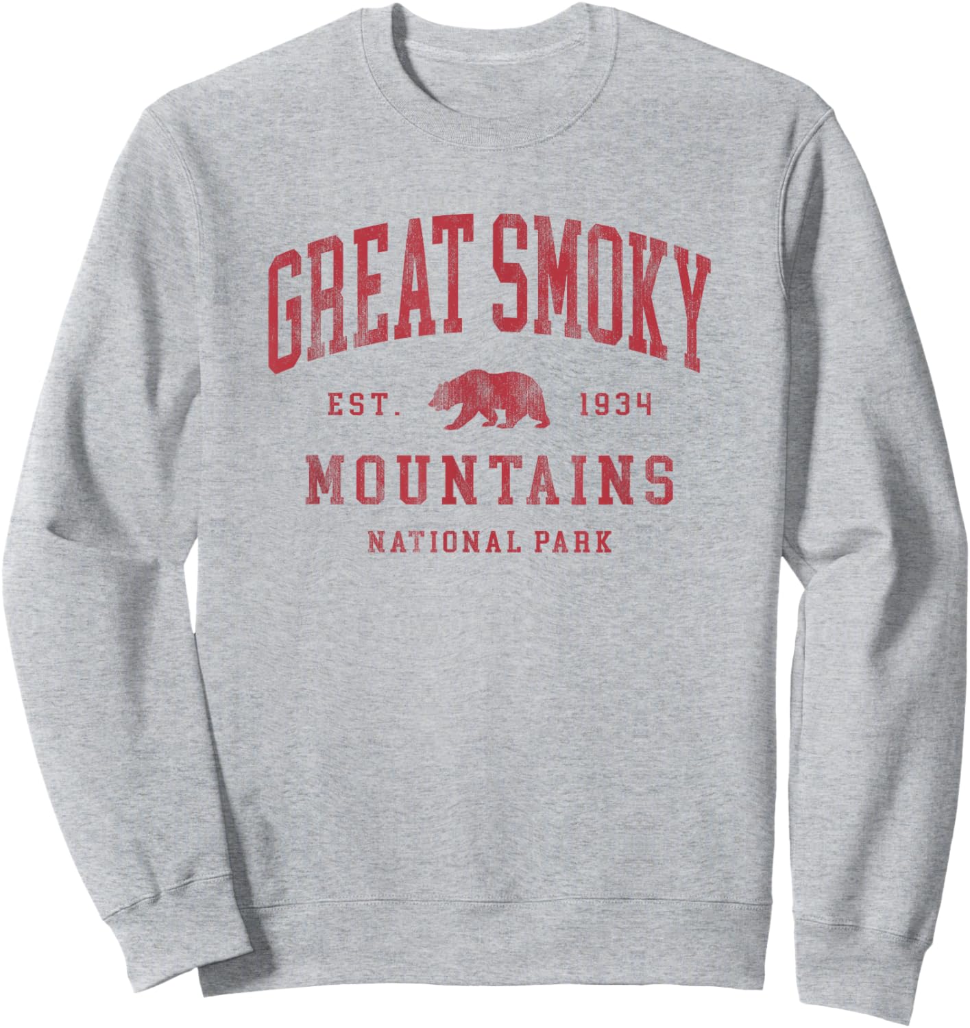 Retro Great Smoky Mountains National Park Hiking Sweatshirt - Sweatshirt | Ash