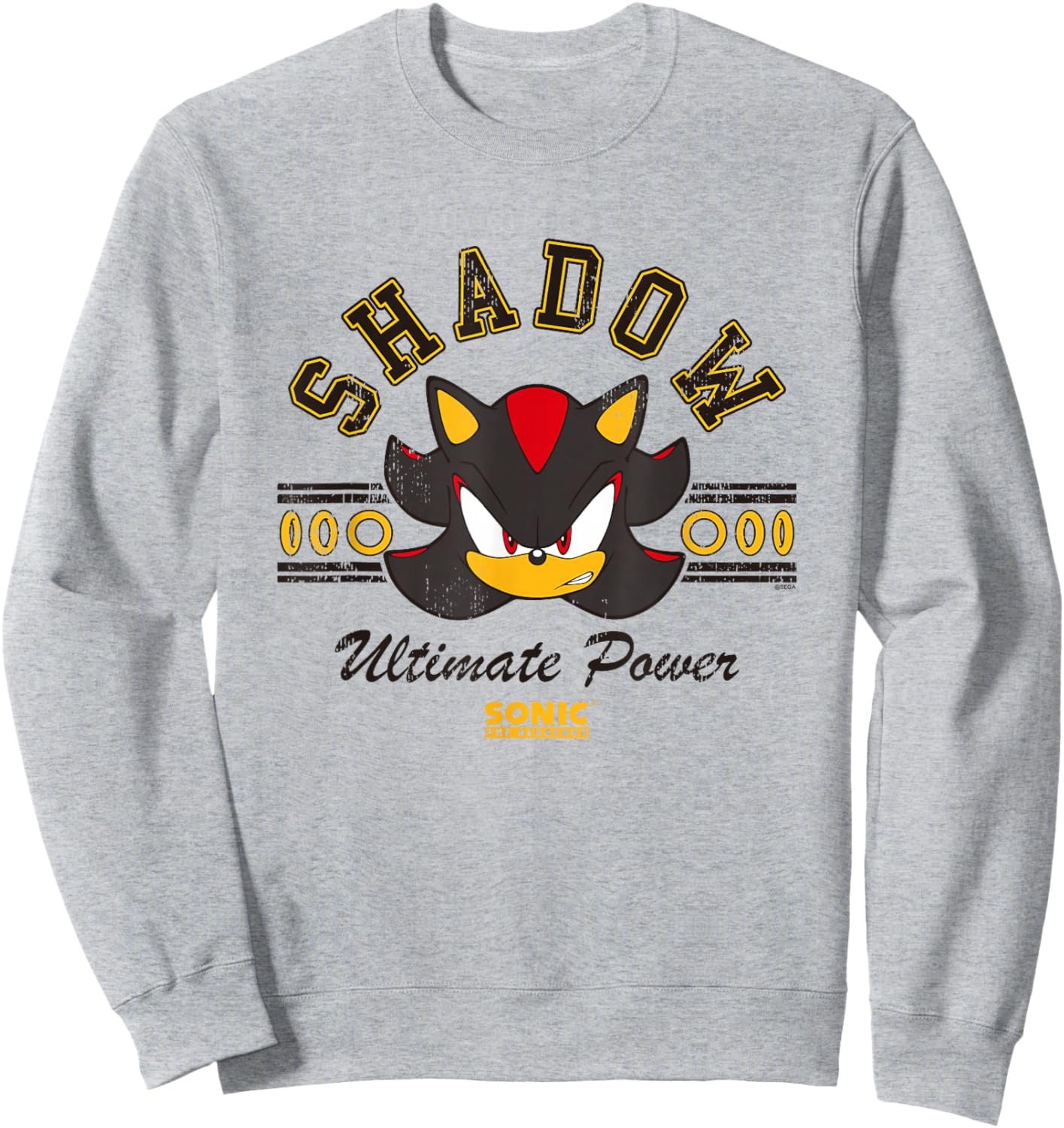 Sonic The Hedgehog Shadow Ultimate Power Vintage Logo Sweatshirt - Sweatshirt | Ash