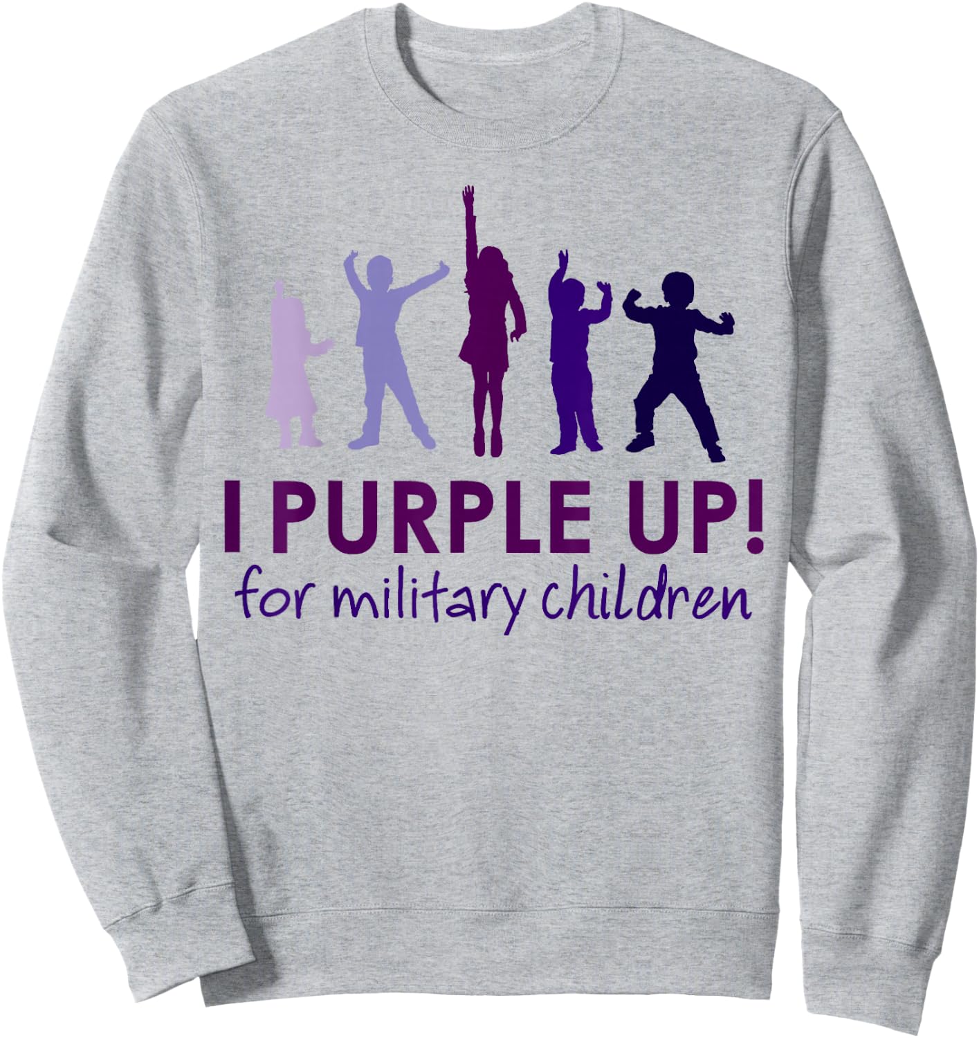 Purple Up for Military Kids Month Military Children Sweatshirt - Sweatshirt | Ash