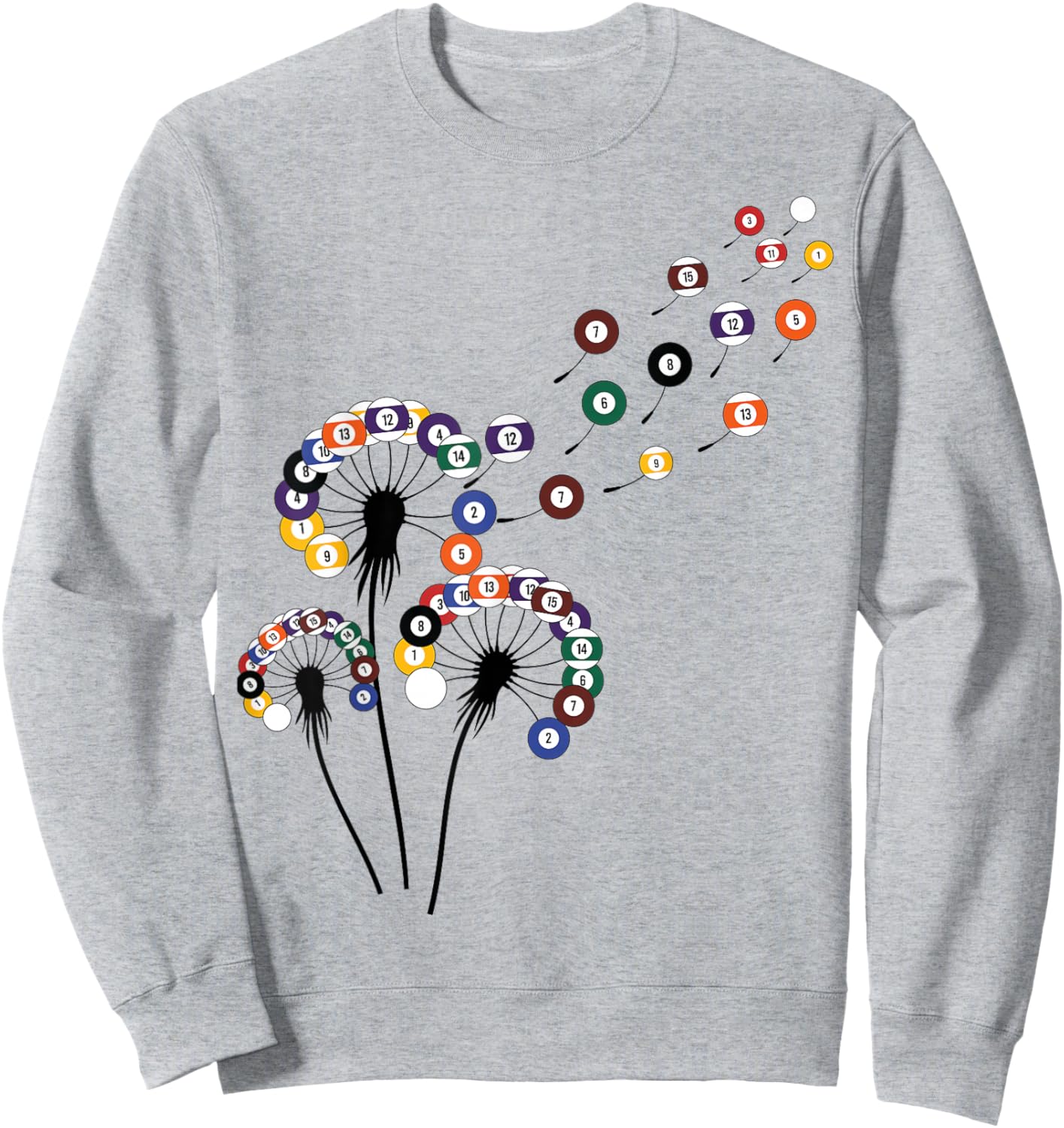 Dandelion Billiard Shirt Billiard Player | Billiards Sweatshirt - Sweatshirt | Ash