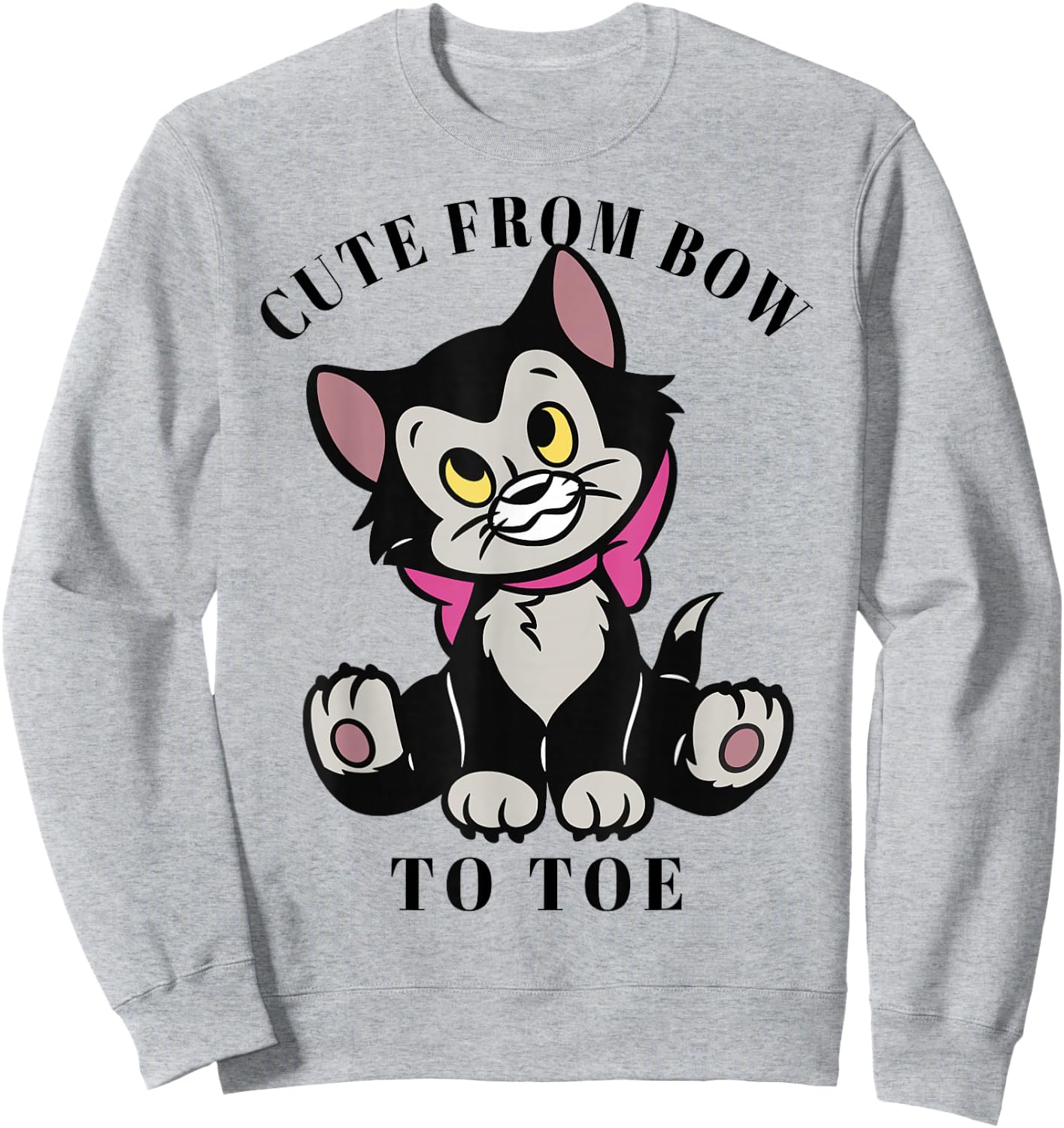 Disney Pinocchio Figaro Cute from Bow to Toe Sweatshirt - Sweatshirt | Ash