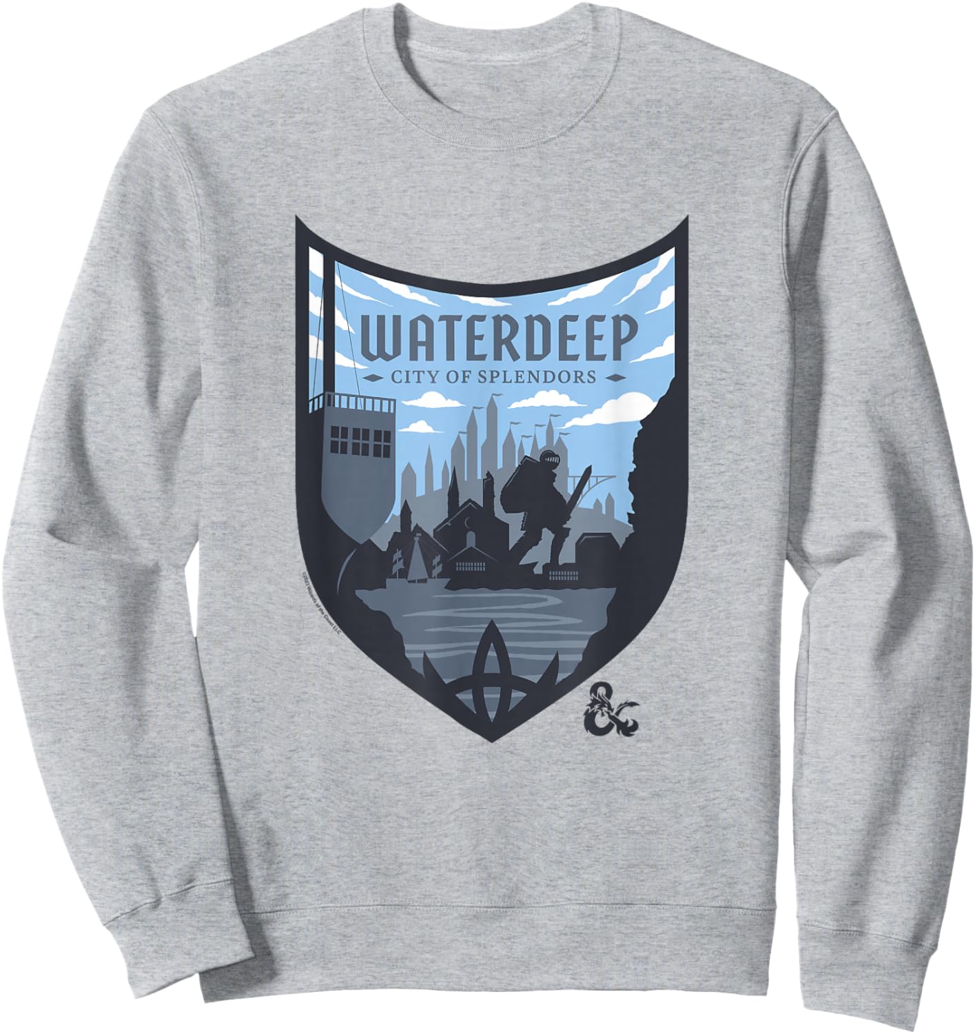 Dungeons & Dragons Waterdeep City Of Splendors Shield Logo Sweatshirt - Sweatshirt | Ash