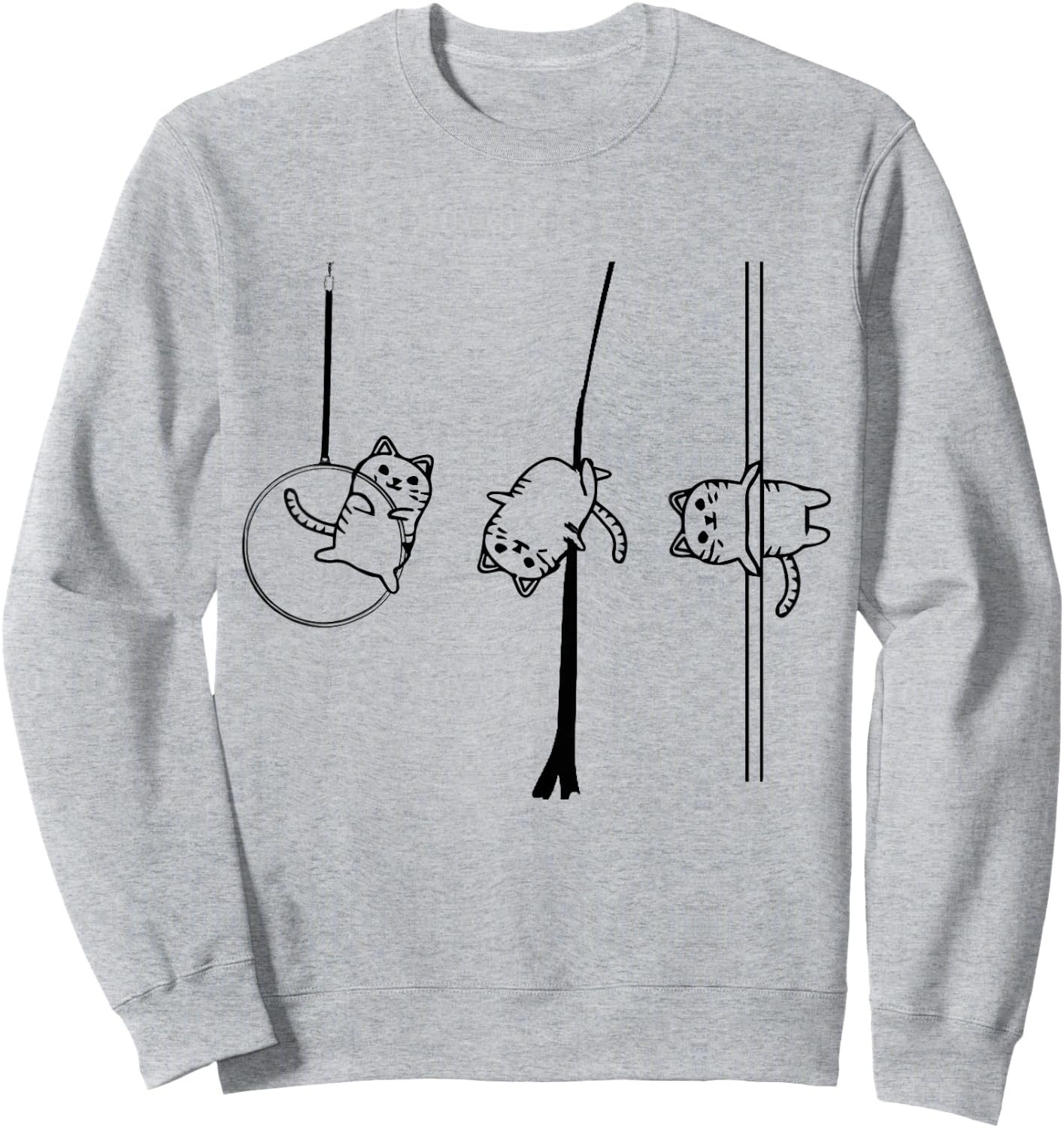 Circus Aerialist cat Aerialist Yogi Dancer Aerial Hoop Lover Sweatshirt - Sweatshirt | Ash