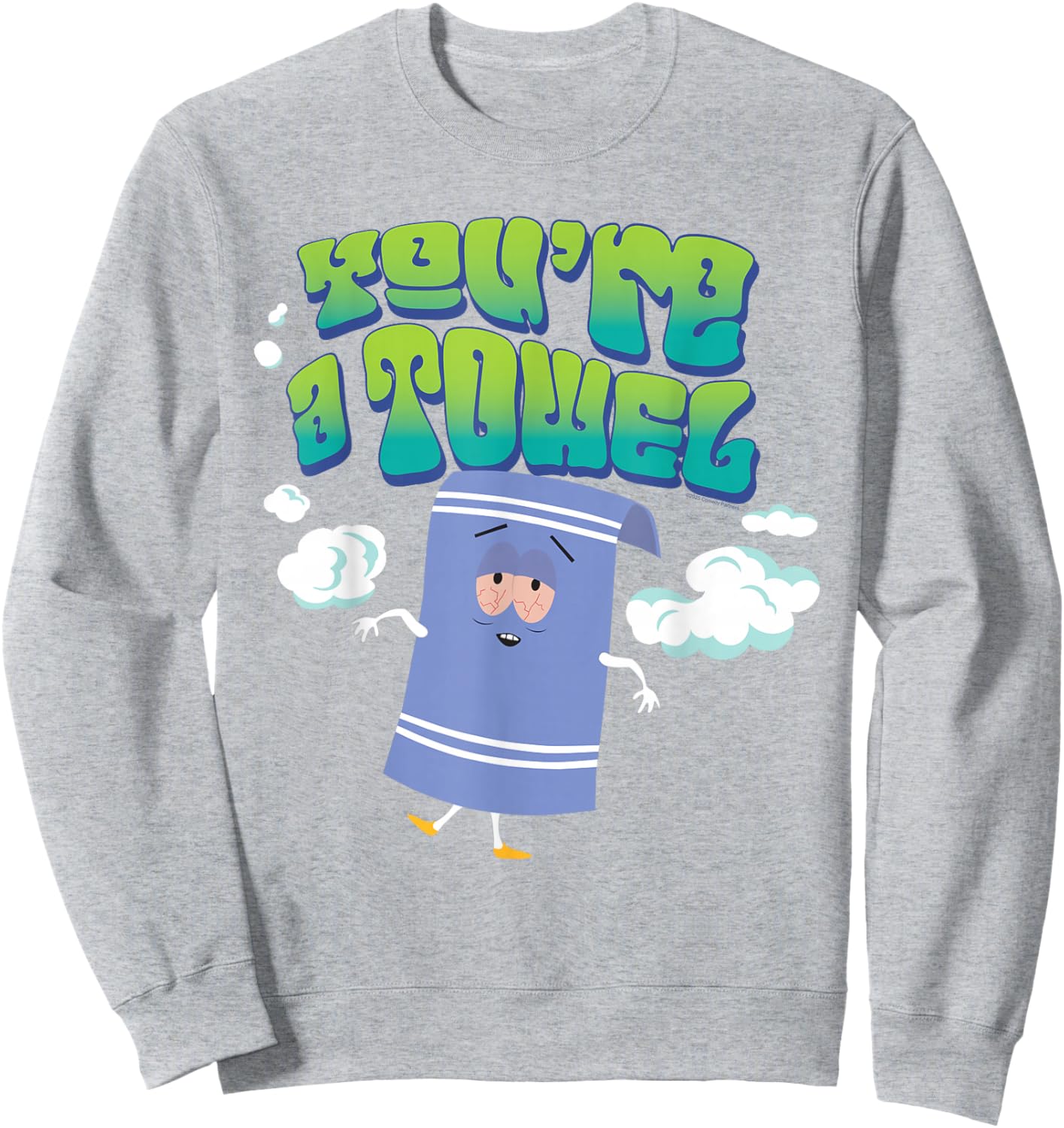 South Park Towelie You're a Towel Clouds Funny Cartoon Sweatshirt - Sweatshirt | Ash