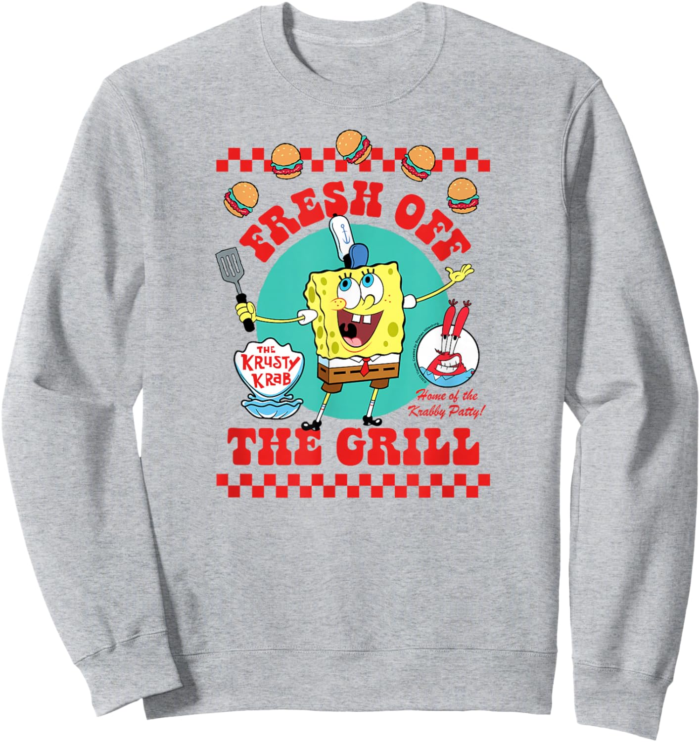 SpongeBob SquarePants - Krabby Patty Fresh Off The Grill Sweatshirt - Sweatshirt | Ash