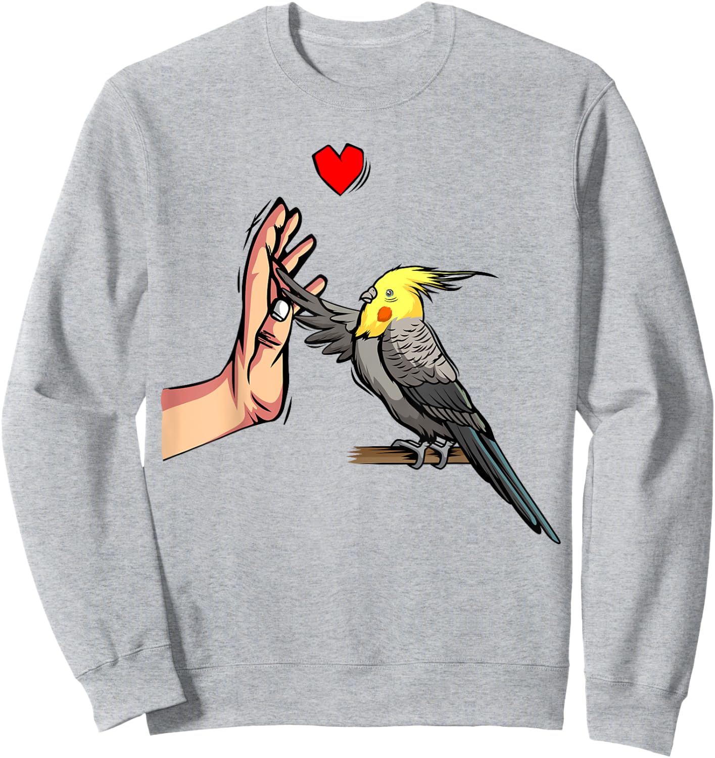 Cute Bird Lover and Gift Ideas Cockatiel Love Bird Lovers Women , White, Small Sweatshirt - Sweatshirt | Ash