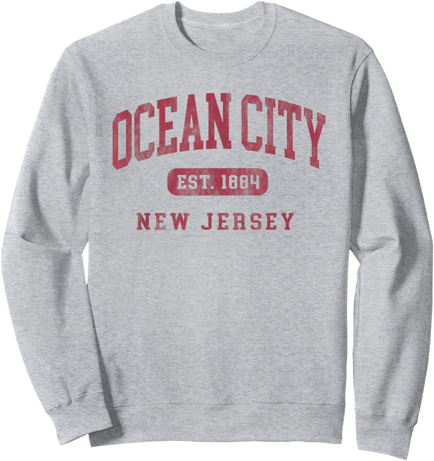 Ocean City New Jersey NJ Vintage Established Beach Souvenir Sweatshirt - Sweatshirt | Ash