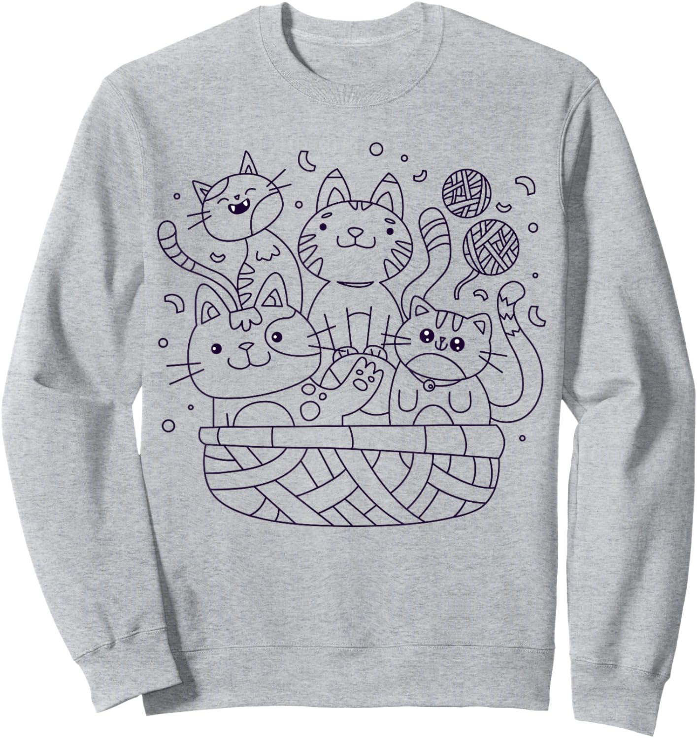 Cats in a basket to paint and color Sweatshirt - Sweatshirt | Ash