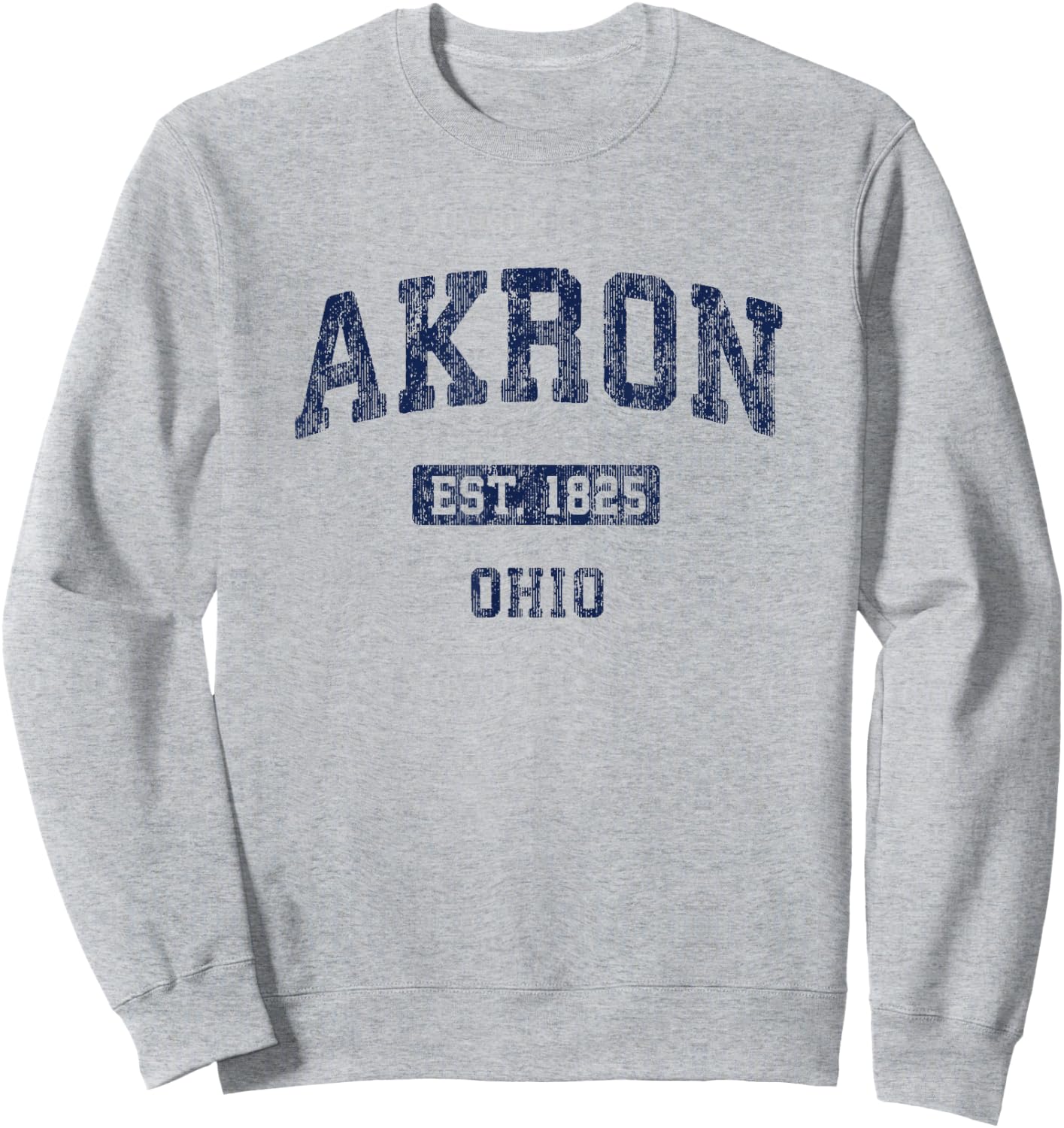 Akron Ohio Vintage Athletic Sports Design Sweatshirt - Sweatshirt | Ash