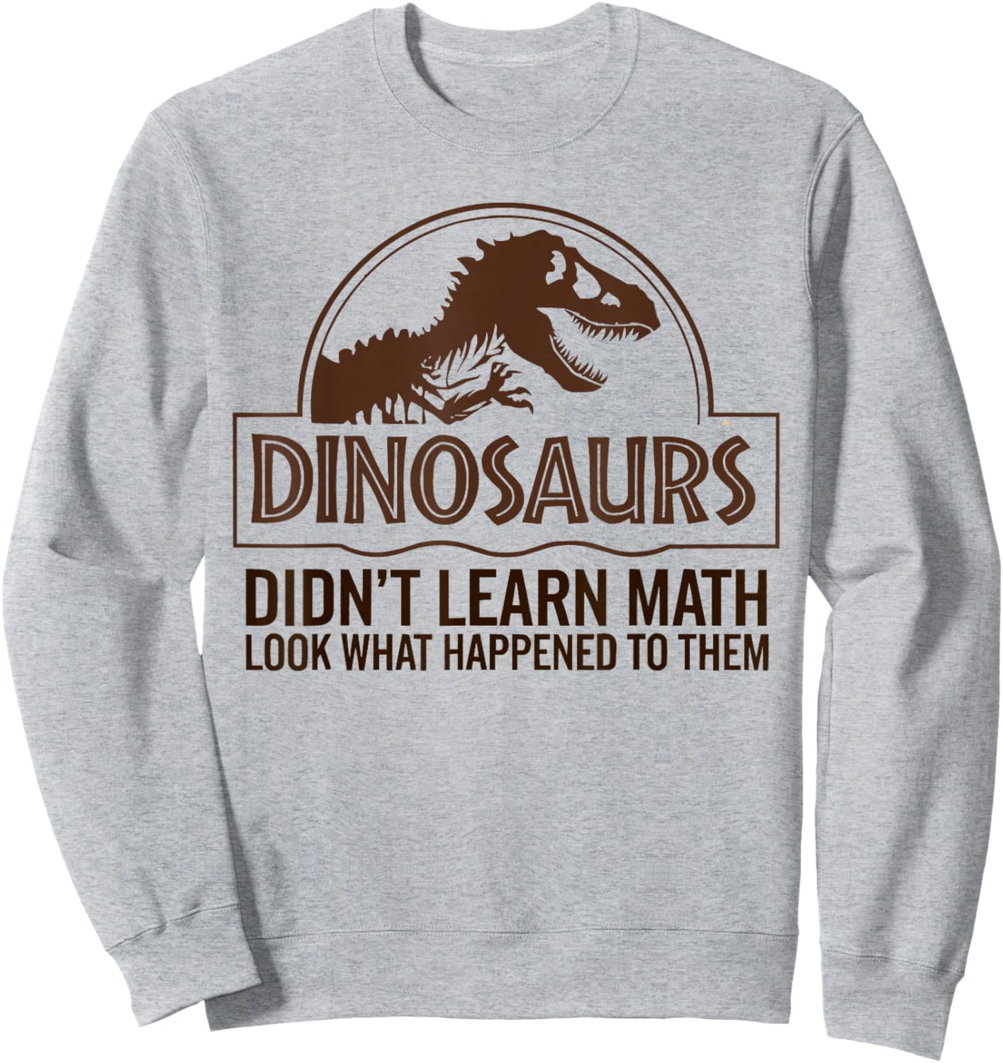 Funny Mathematics Math Teacher, Dinosaurs Didn't Learn Math Sweatshirt - Sweatshirt | Ash