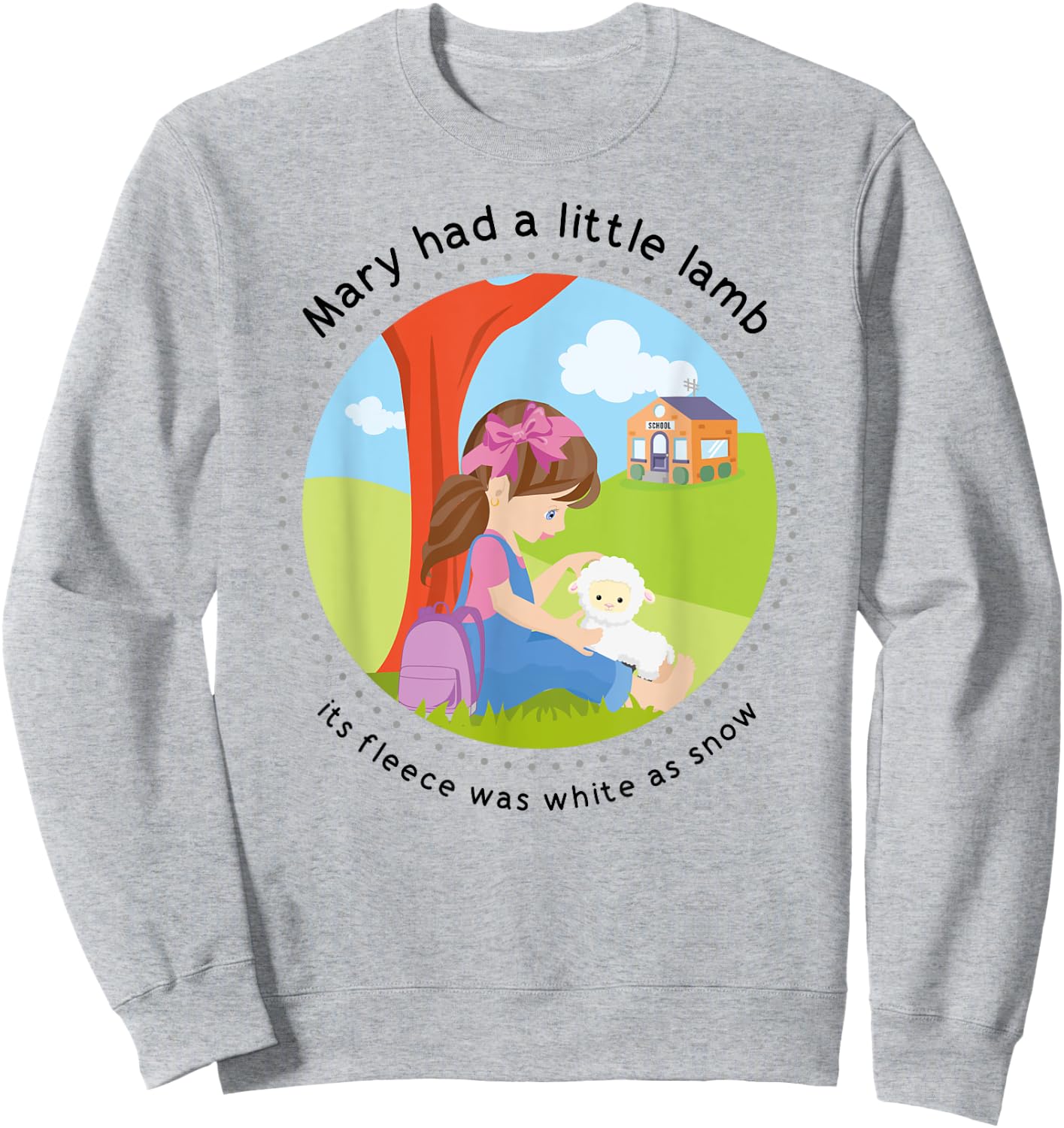 Mary had a Little Lamb English Nursery Rhyme Theme Sweatshirt - Sweatshirt | Ash
